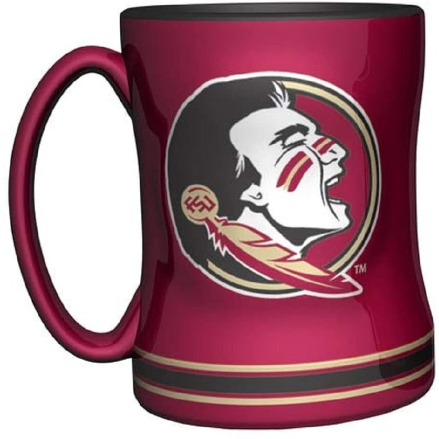 Florida State Seminoles Coffee Mug 14oz Sculpted Relief Team Color