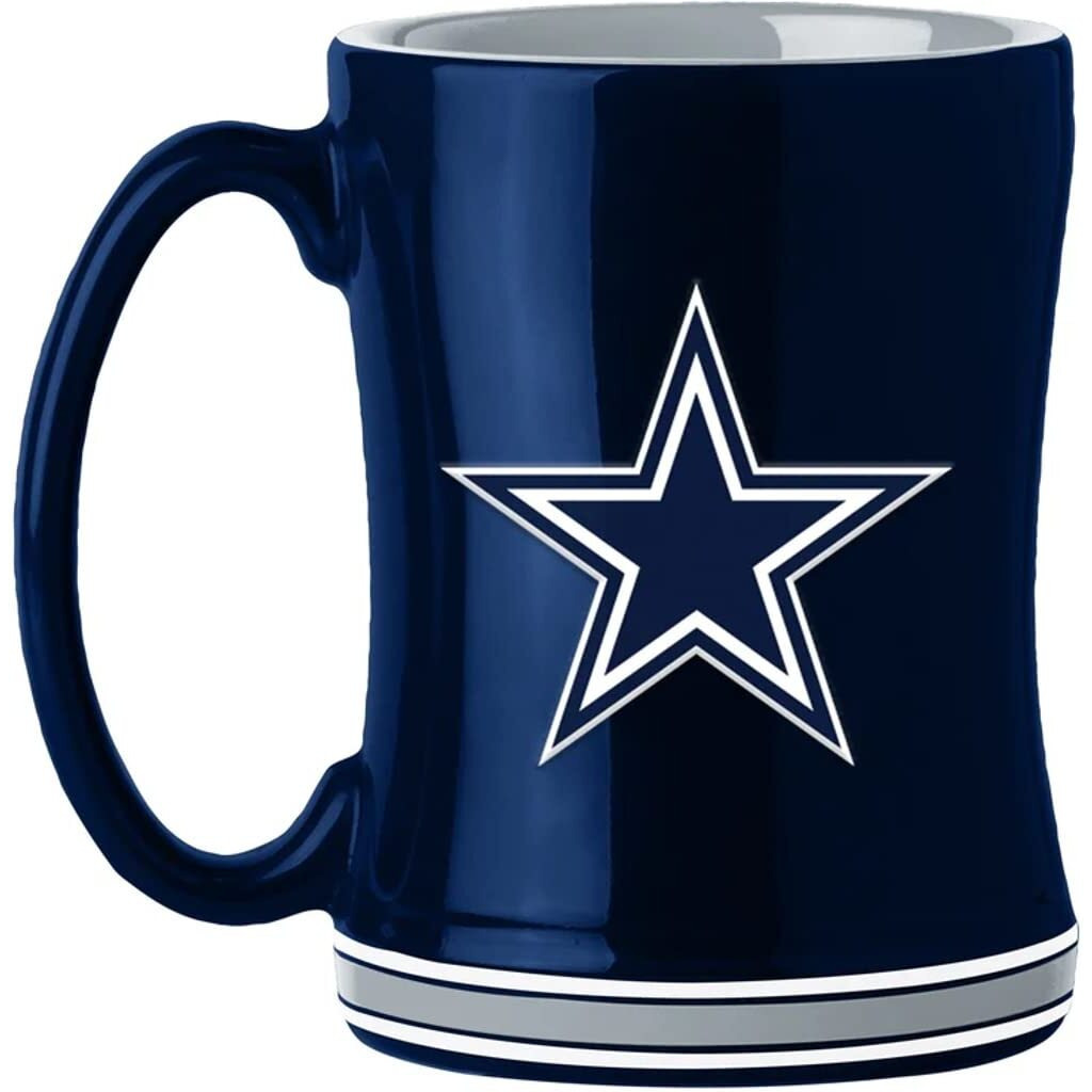 Dallas Cowboys Coffee Mug 14oz Sculpted Relief Team Color