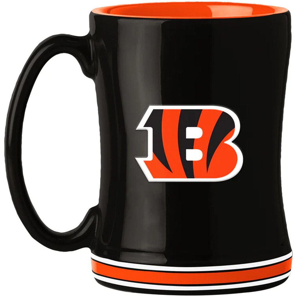 Cincinnati Bengals Coffee Mug 14oz Sculpted Relief Team Color