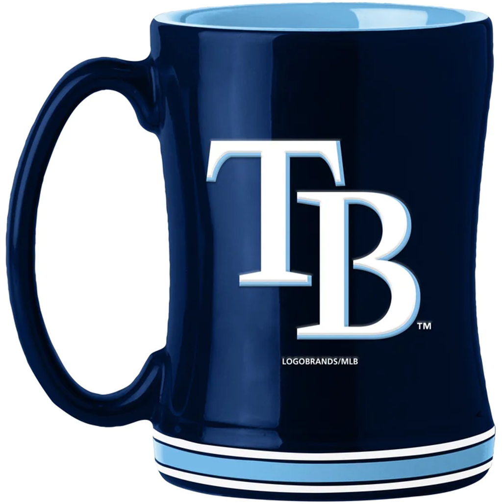 Tampa Bay Rays Coffee Mug 14oz Sculpted Relief Team Color