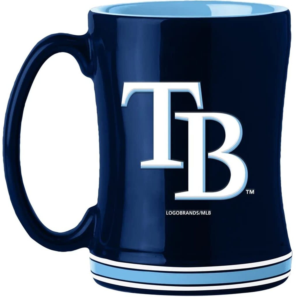 Tampa Bay Rays Coffee Mug 14oz Sculpted Relief Team Color