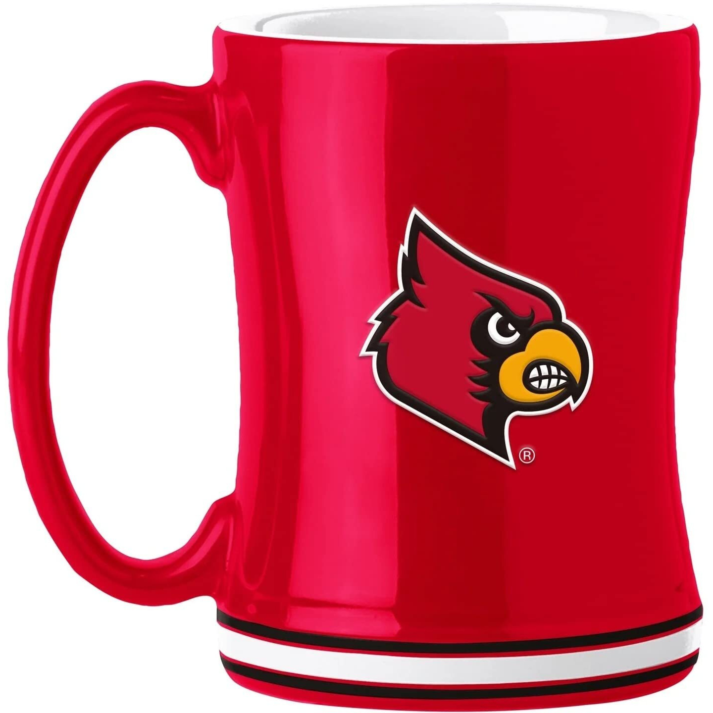 Louisville Cardinals Coffee Mug 14oz Sculpted Relief Team Color