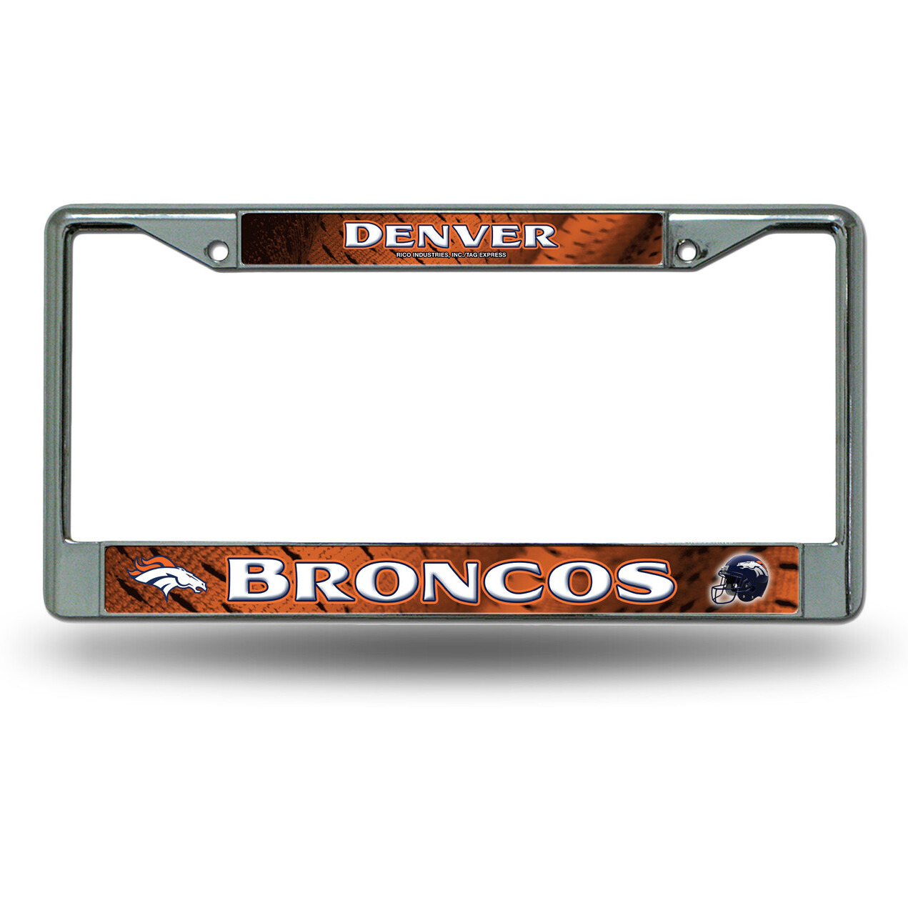 Denver Broncos License Plate Frame Chrome Printed Insert