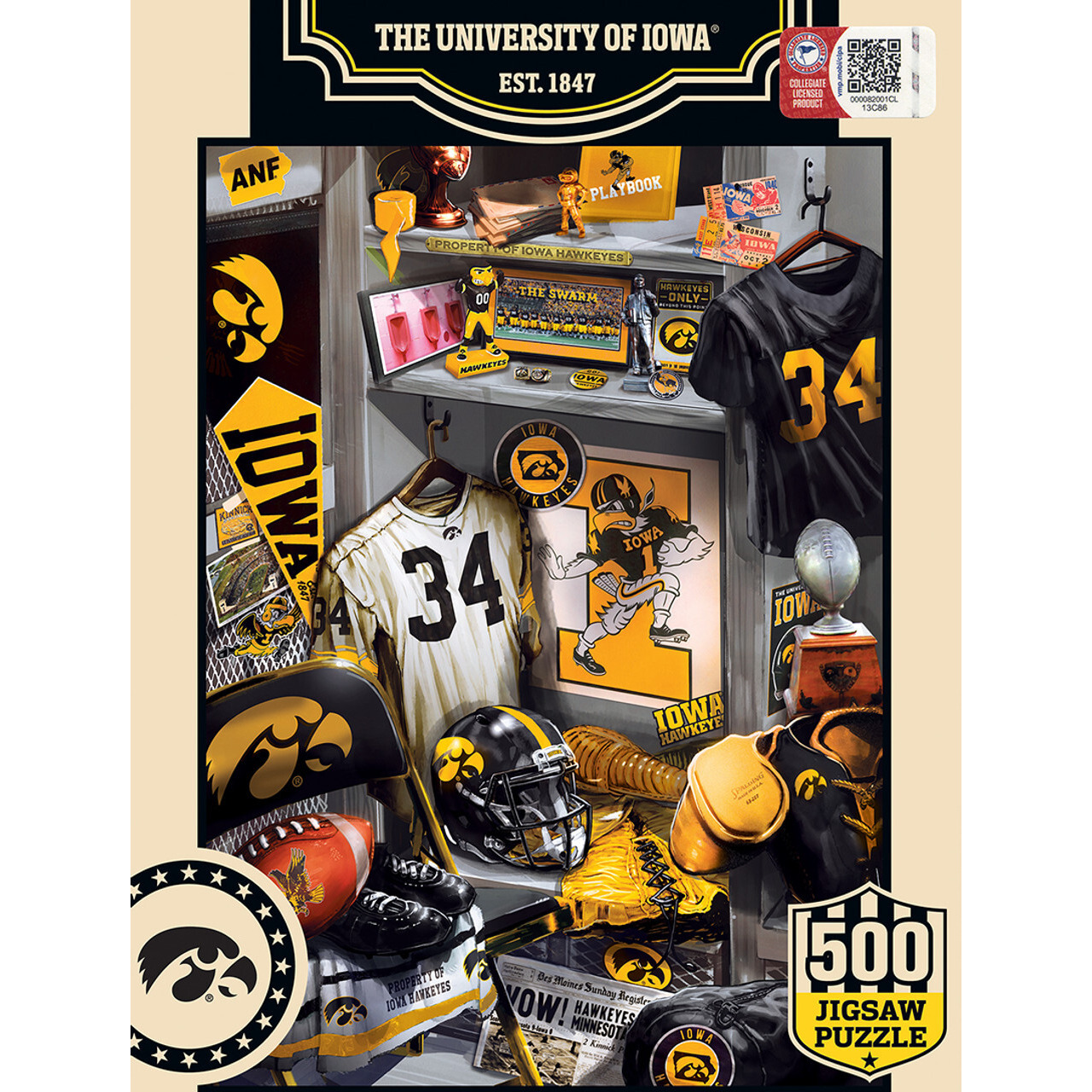 Iowa Hawkeyes Puzzle 500 Piece Locker Room