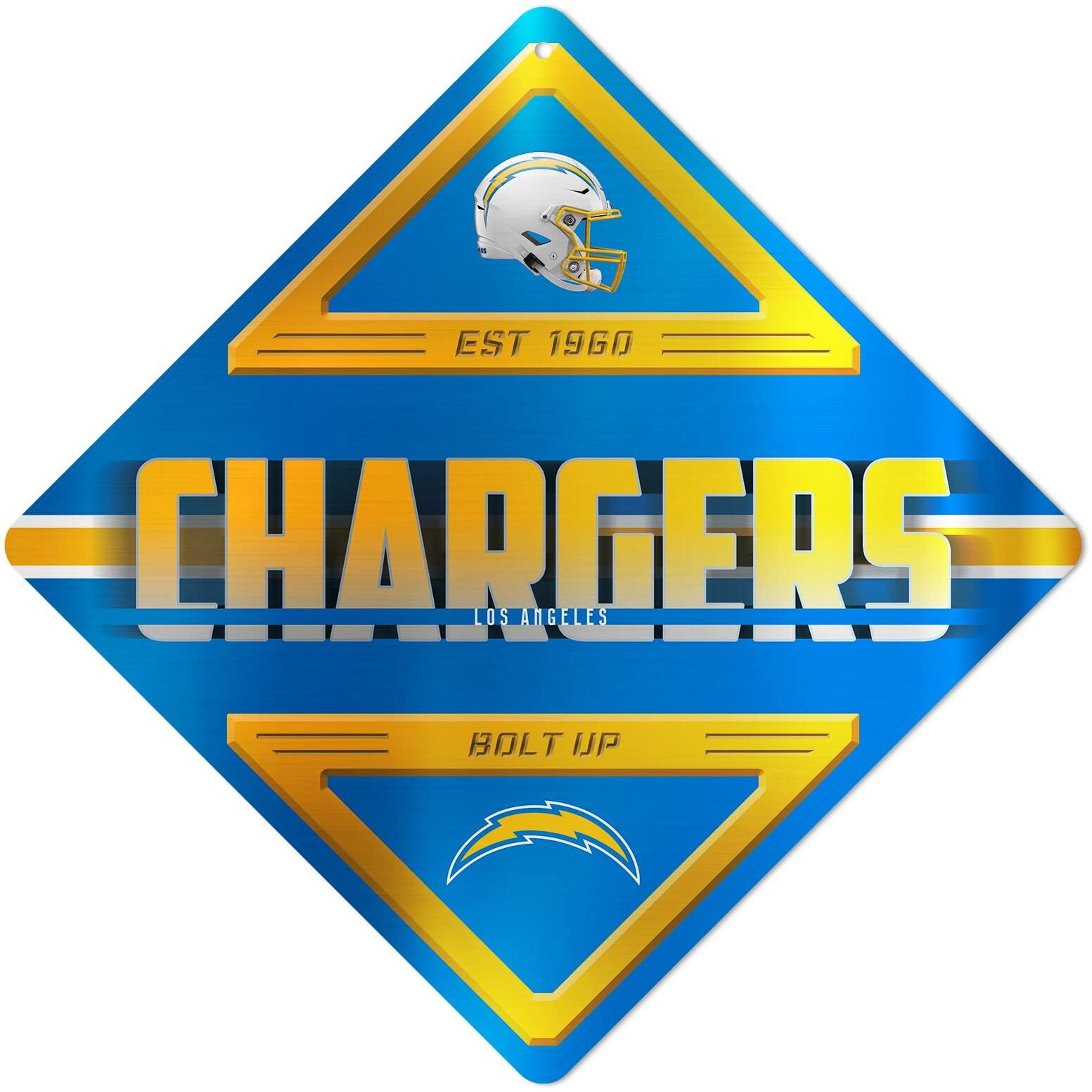 Los Angeles Chargers Sign Metal Diamond Shape