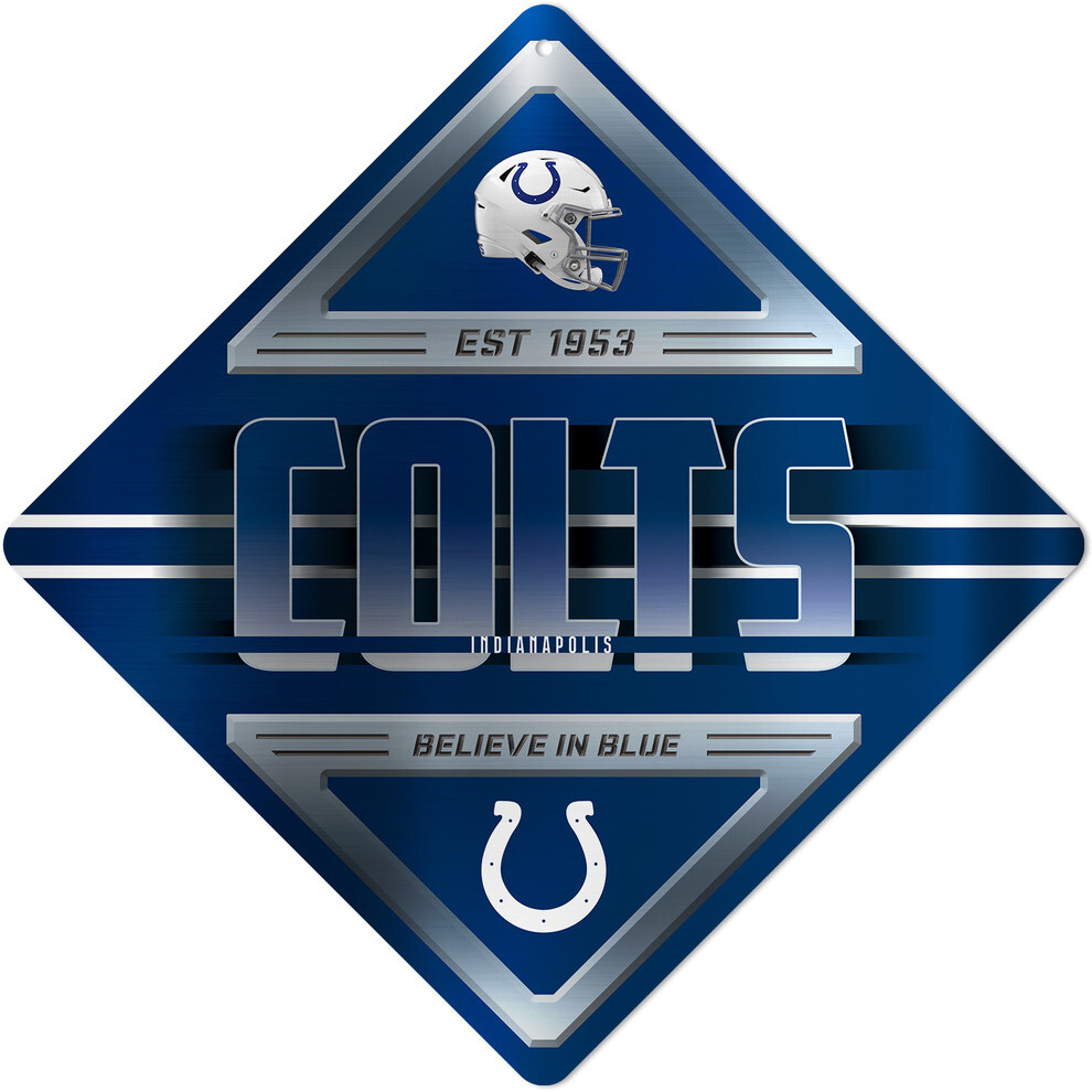 Indianapolis Colts Sign Metal Diamond Shape