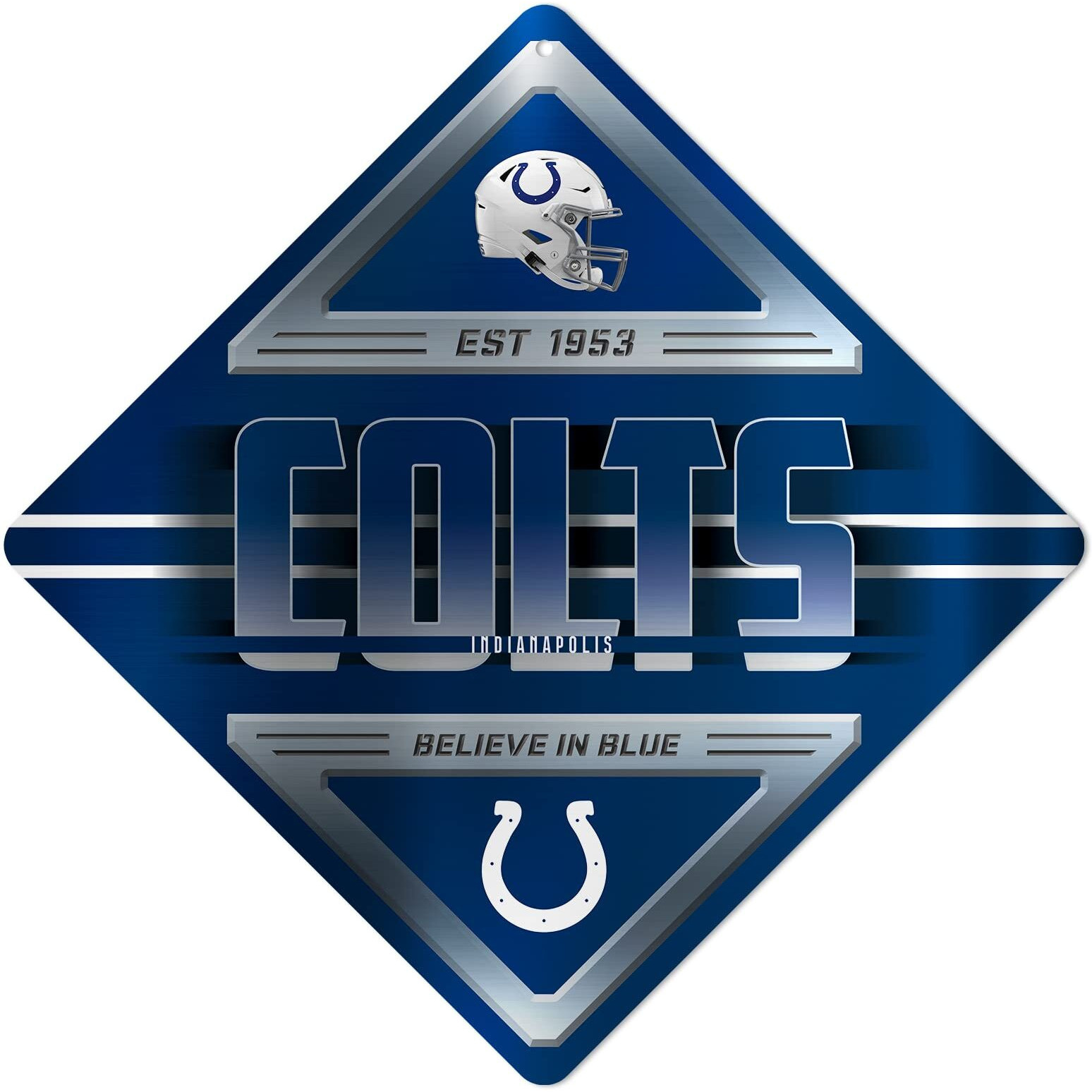 Indianapolis Colts Sign Metal Diamond Shape