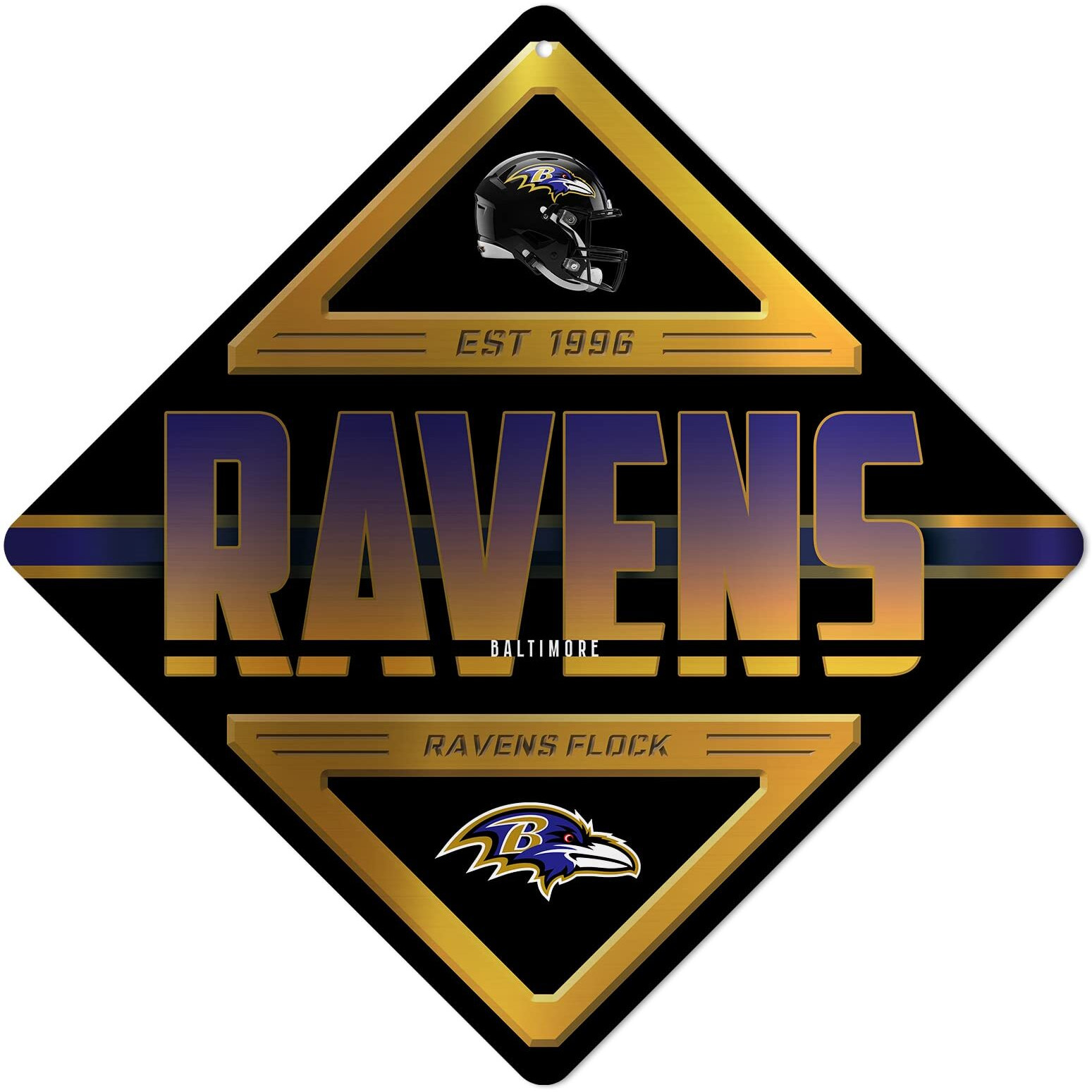 Baltimore Ravens Sign Metal Diamond Shape