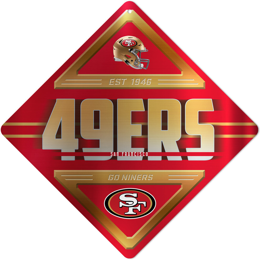 San Francisco 49ers Sign Metal Diamond Shape