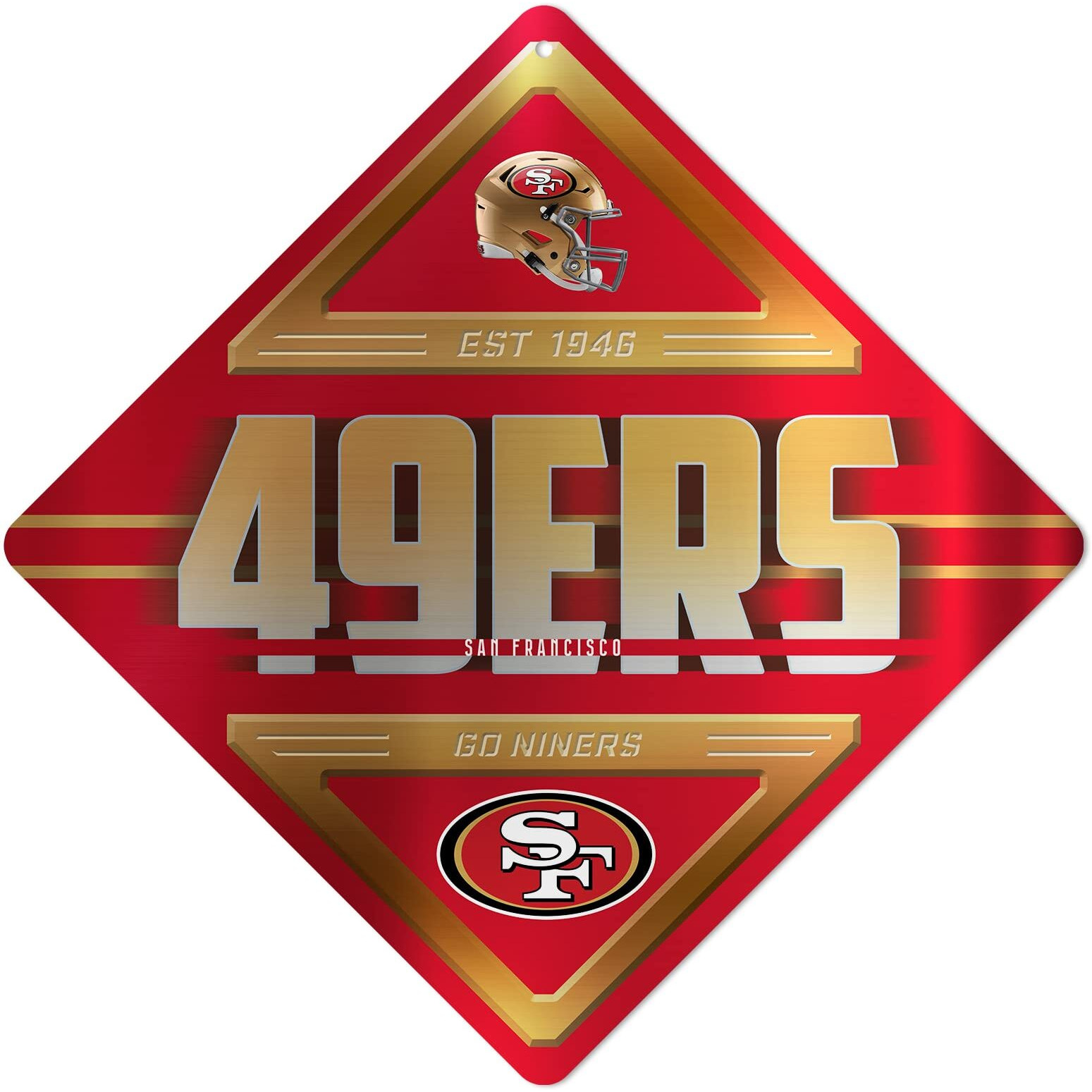 San Francisco 49ers Sign Metal Diamond Shape