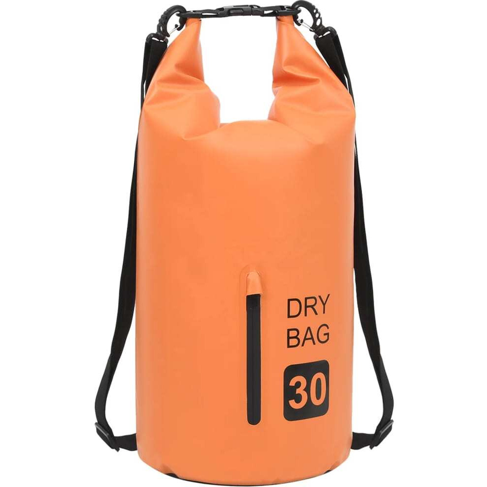 vidaXL Dry Bag with Zipper Orange 7.9 gal PVC