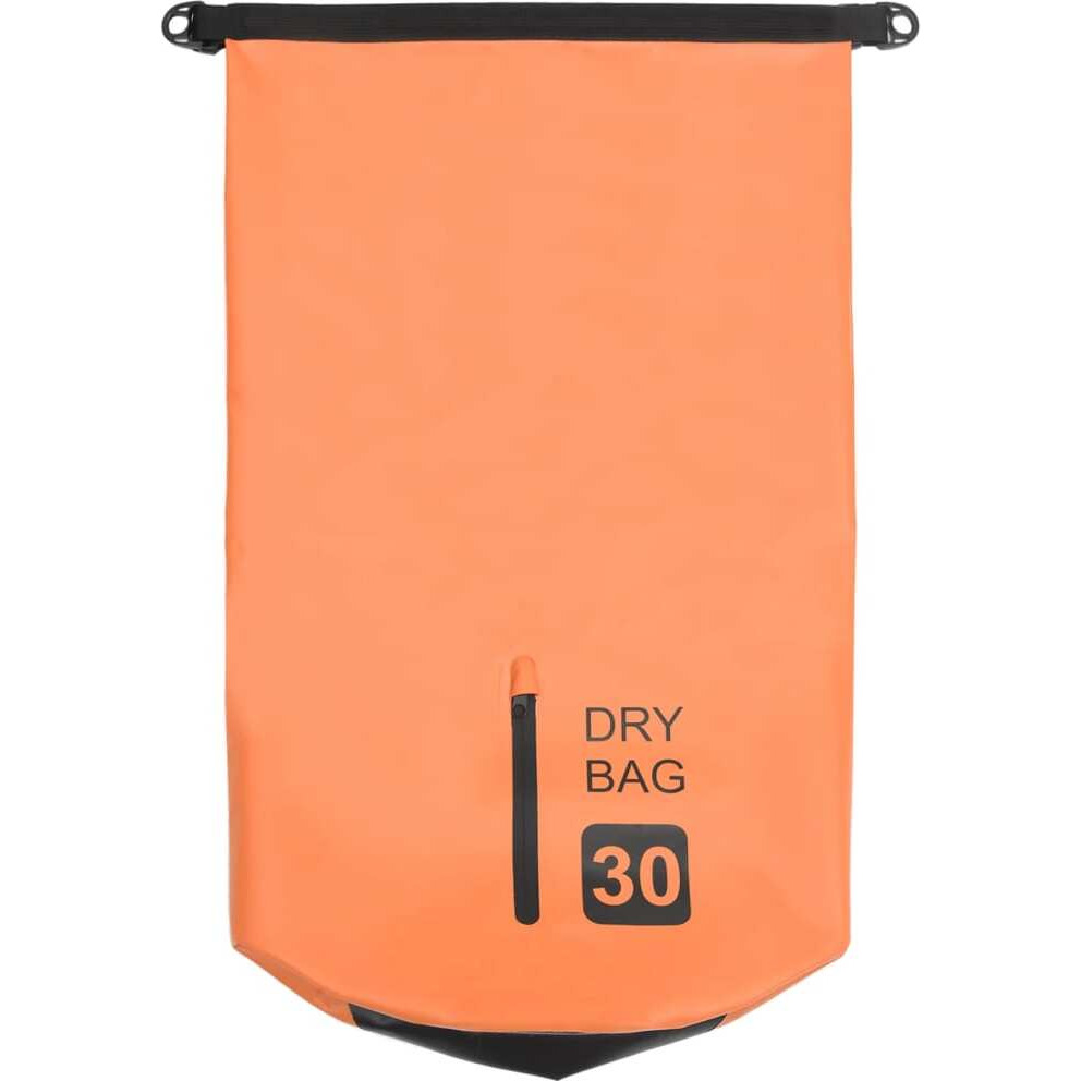vidaXL Dry Bag with Zipper Orange 7.9 gal PVC