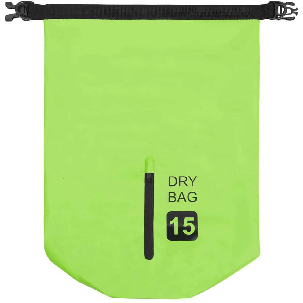 vidaXL Dry Bag with Zipper Green 4 gal PVC