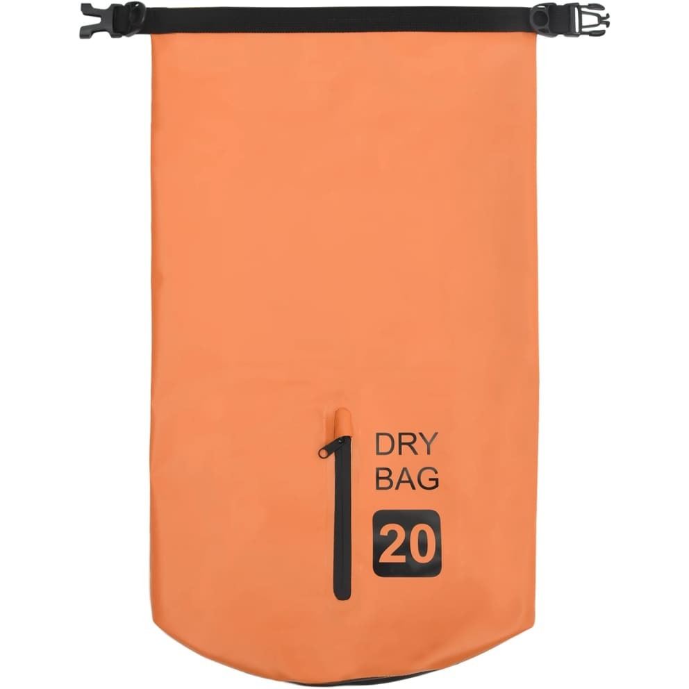 vidaXL Dry Bag with Zipper Orange 5.3 gal PVC
