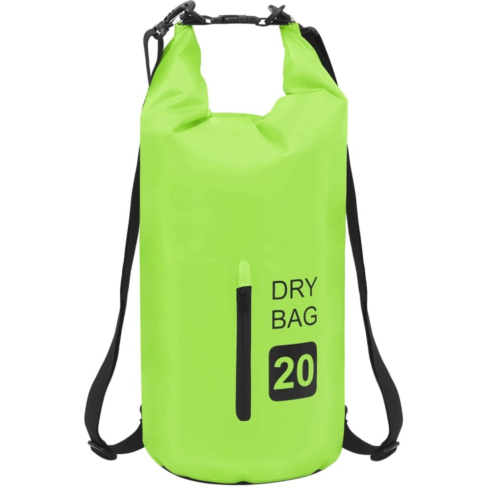 vidaXL Dry Bag with Zipper Green 5.3 gal PVC