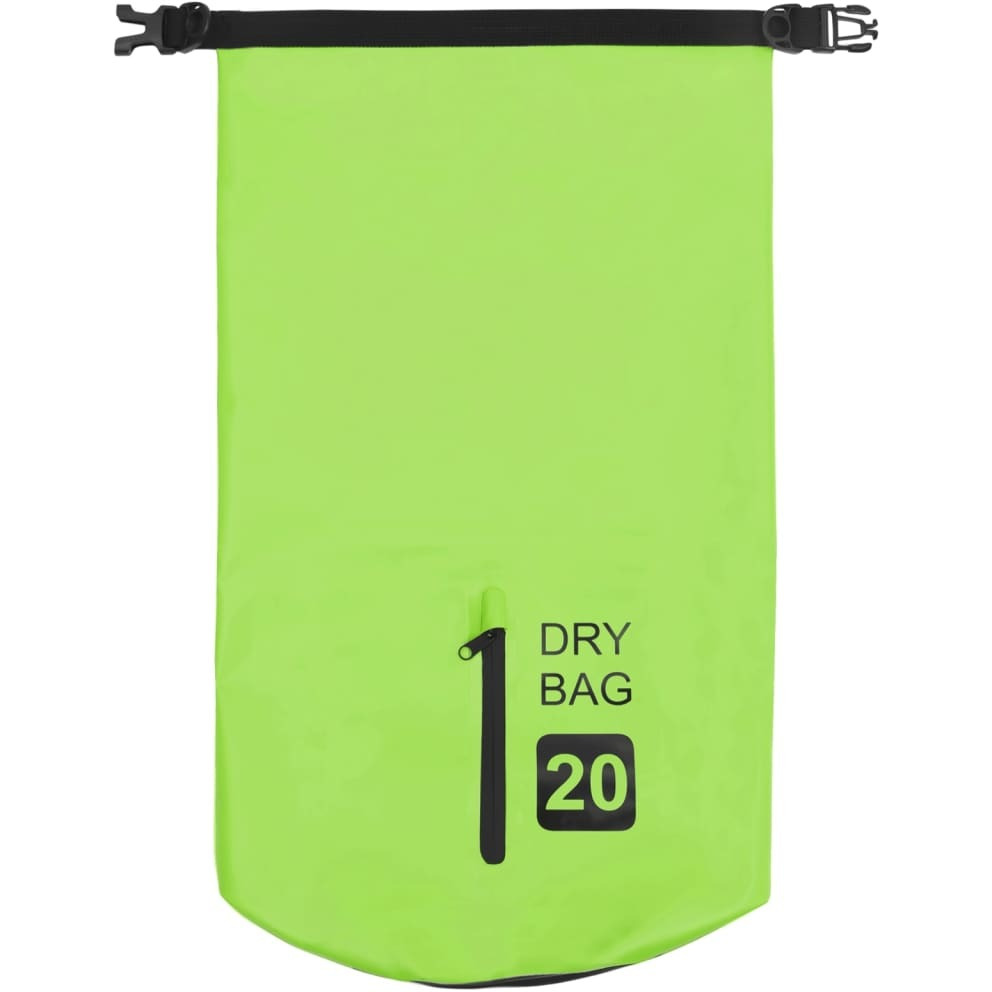 vidaXL Dry Bag with Zipper Green 5.3 gal PVC