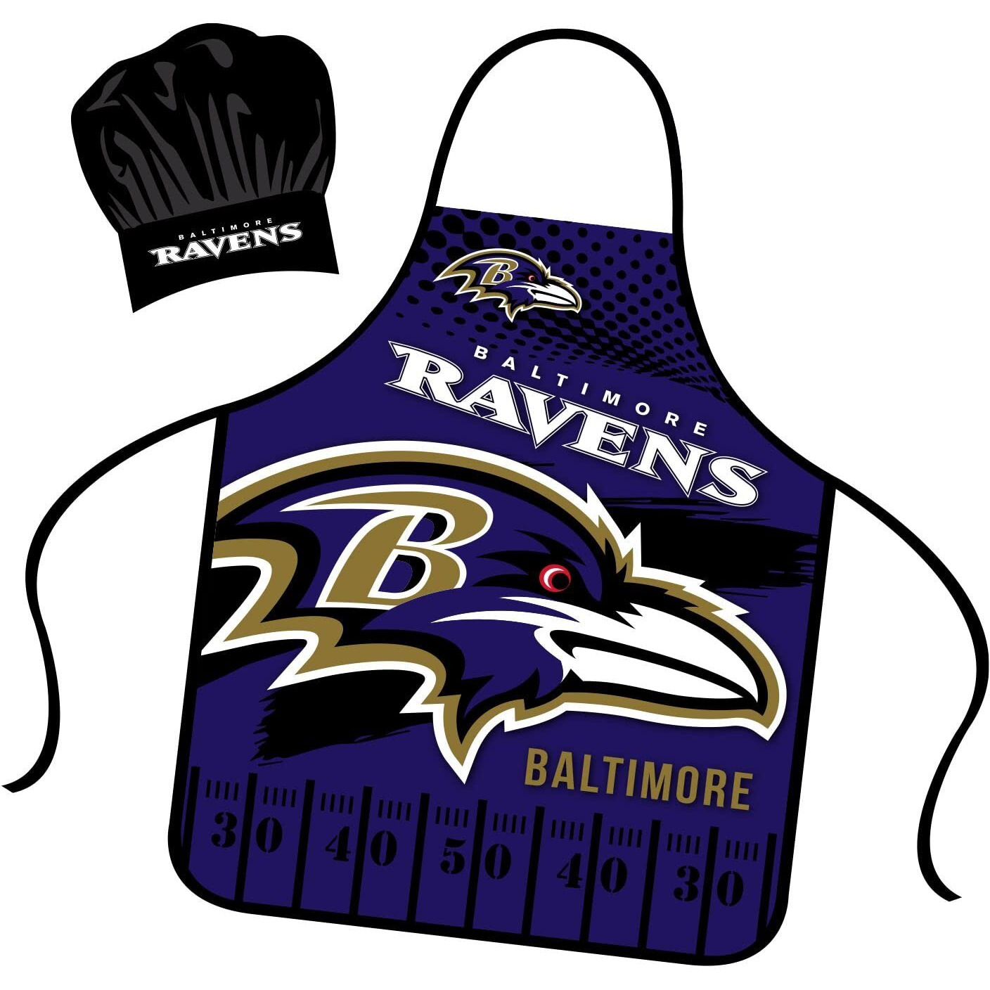 Baltimore Ravens Chef Hat and Apron Set