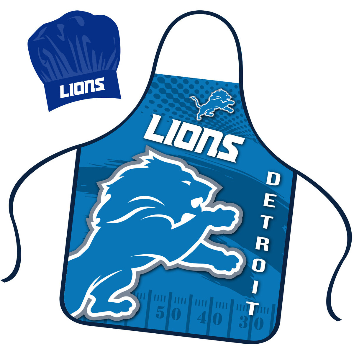 Detroit Lions Chef Hat and Apron Set