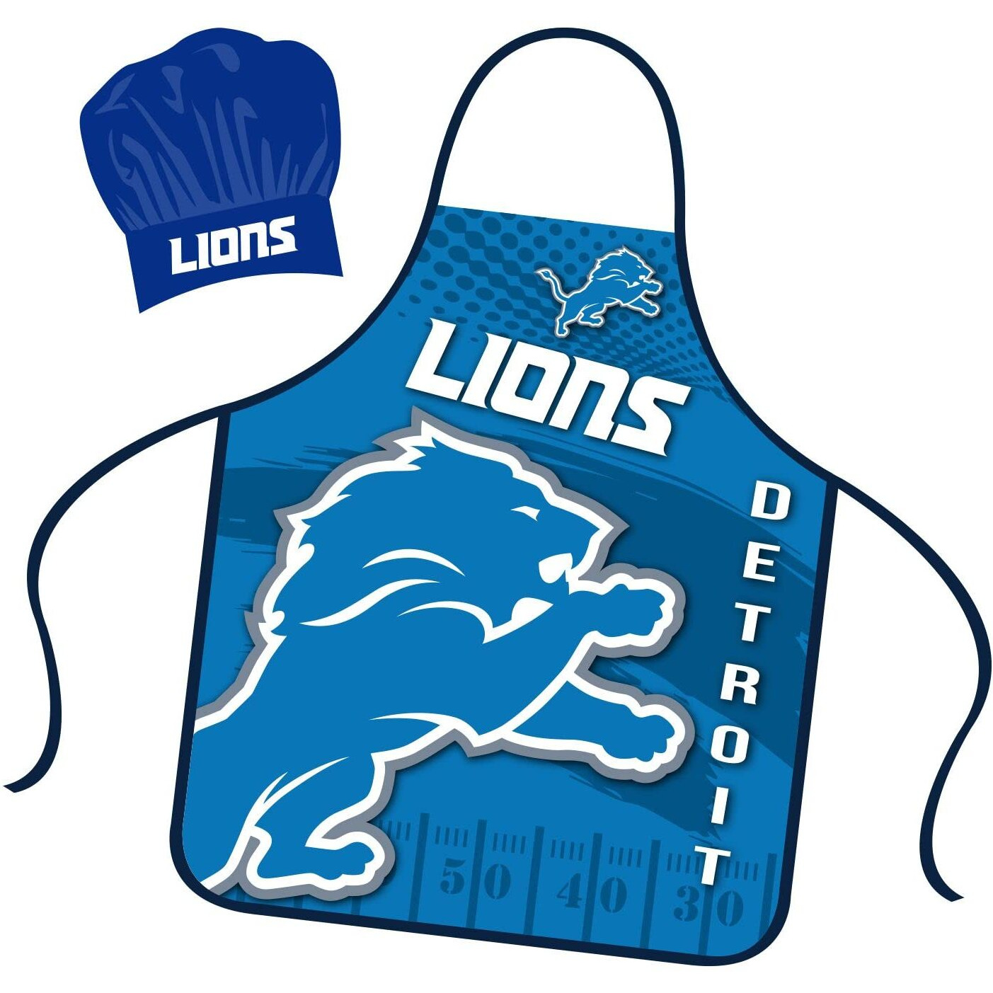 Detroit Lions Chef Hat and Apron Set