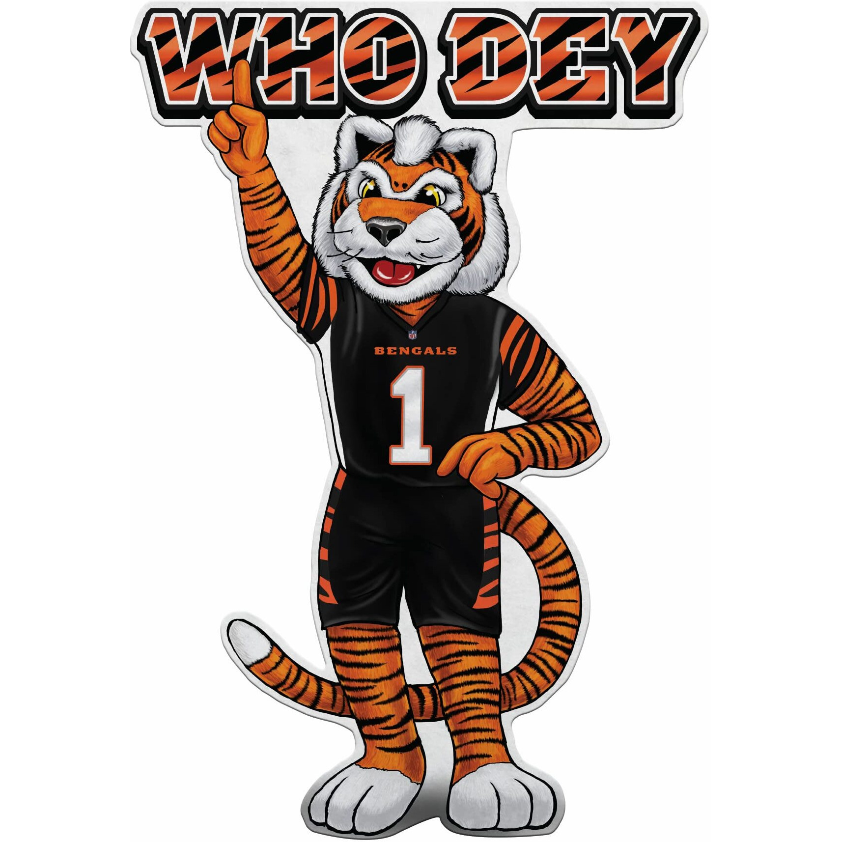 Cincinnati Bengals Pennant Shape Cut Mascot Design
