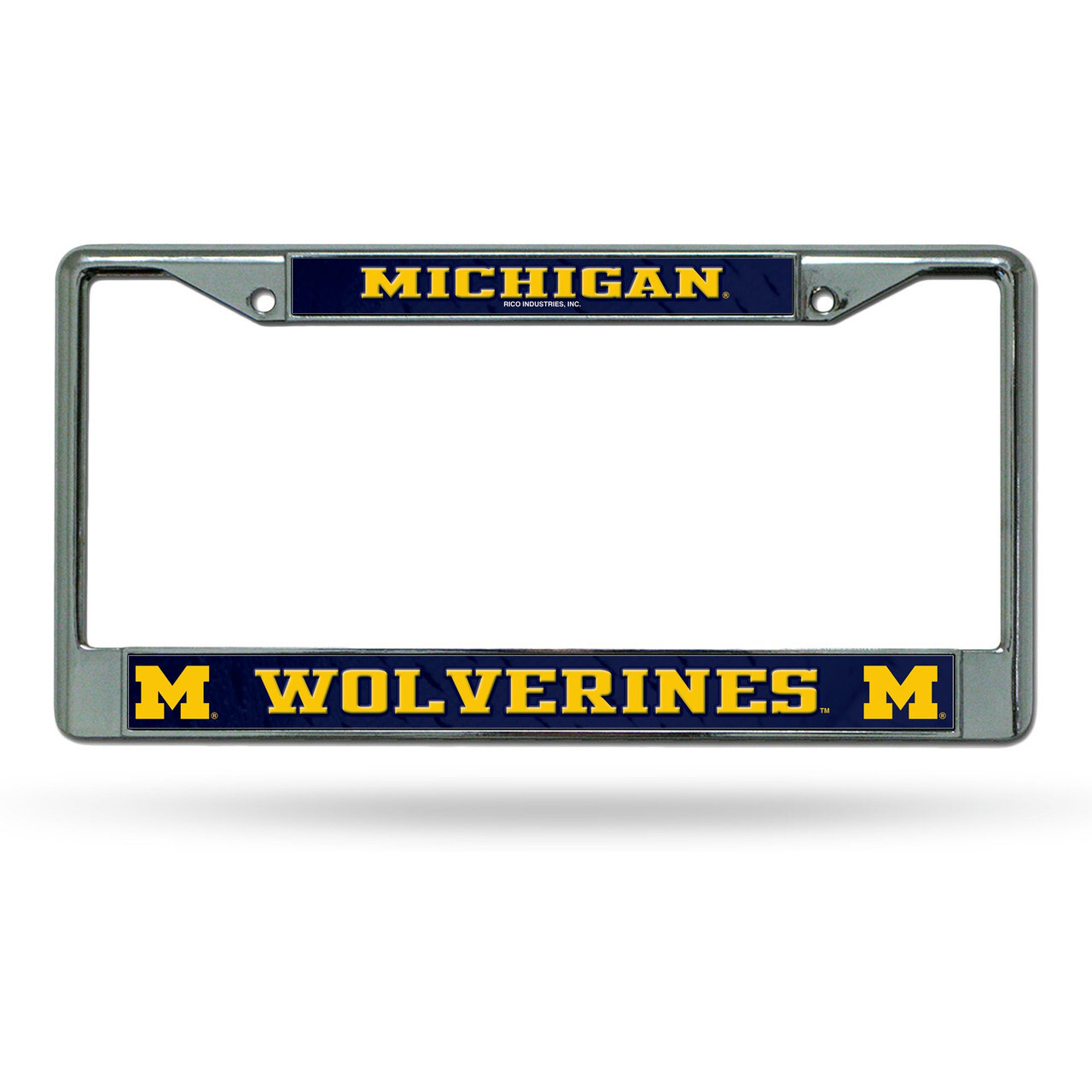 Michigan Wolverines License Plate Frame Chrome Printed Insert