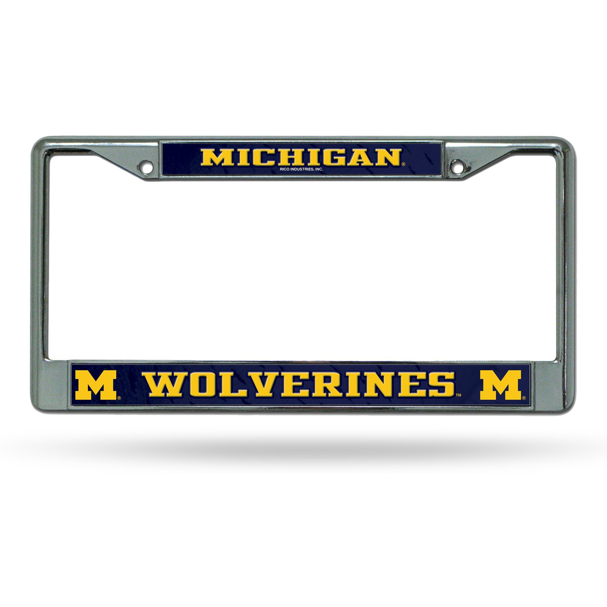 Michigan Wolverines License Plate Frame Chrome Printed Insert