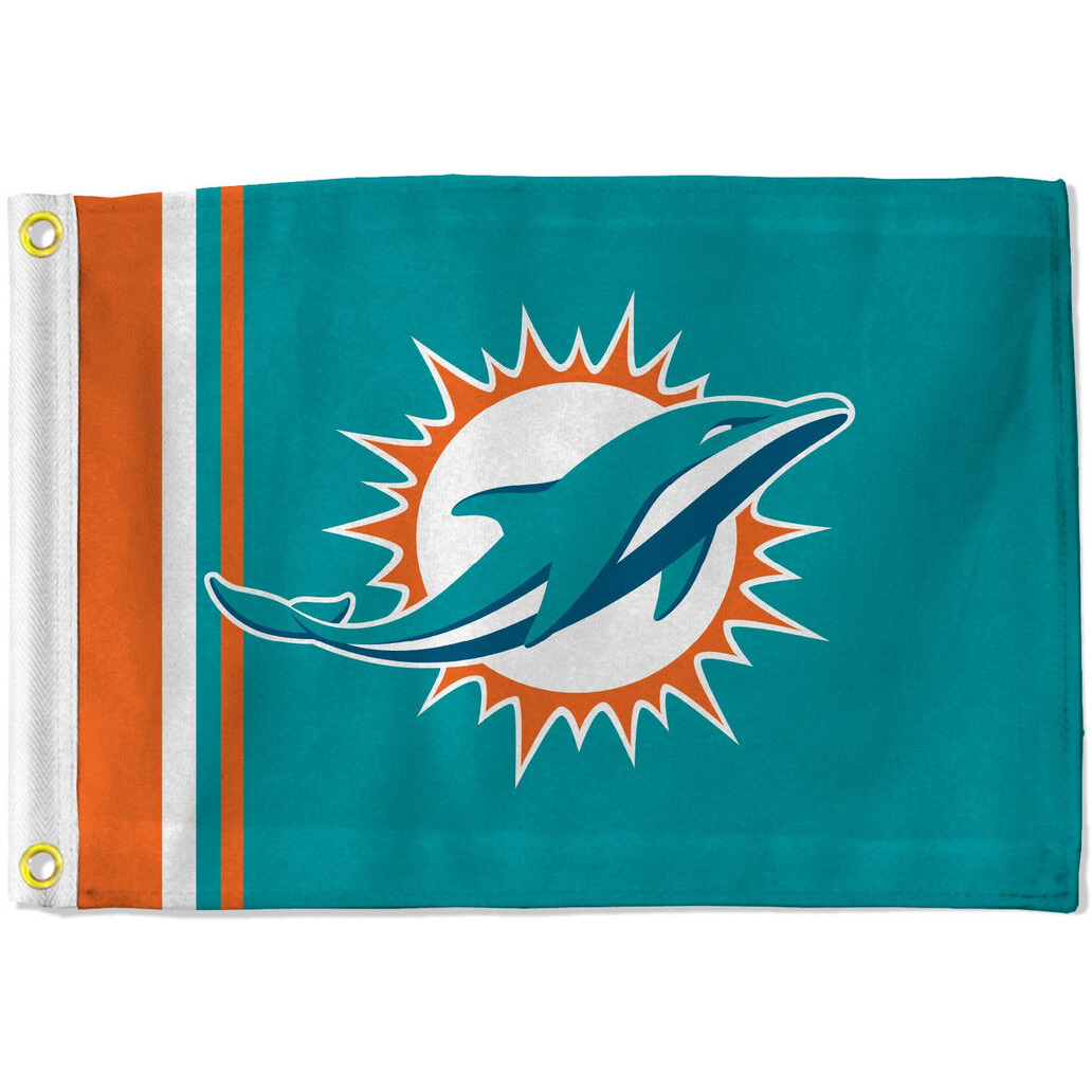Miami Dolphins Flag 12x17 Striped Utility