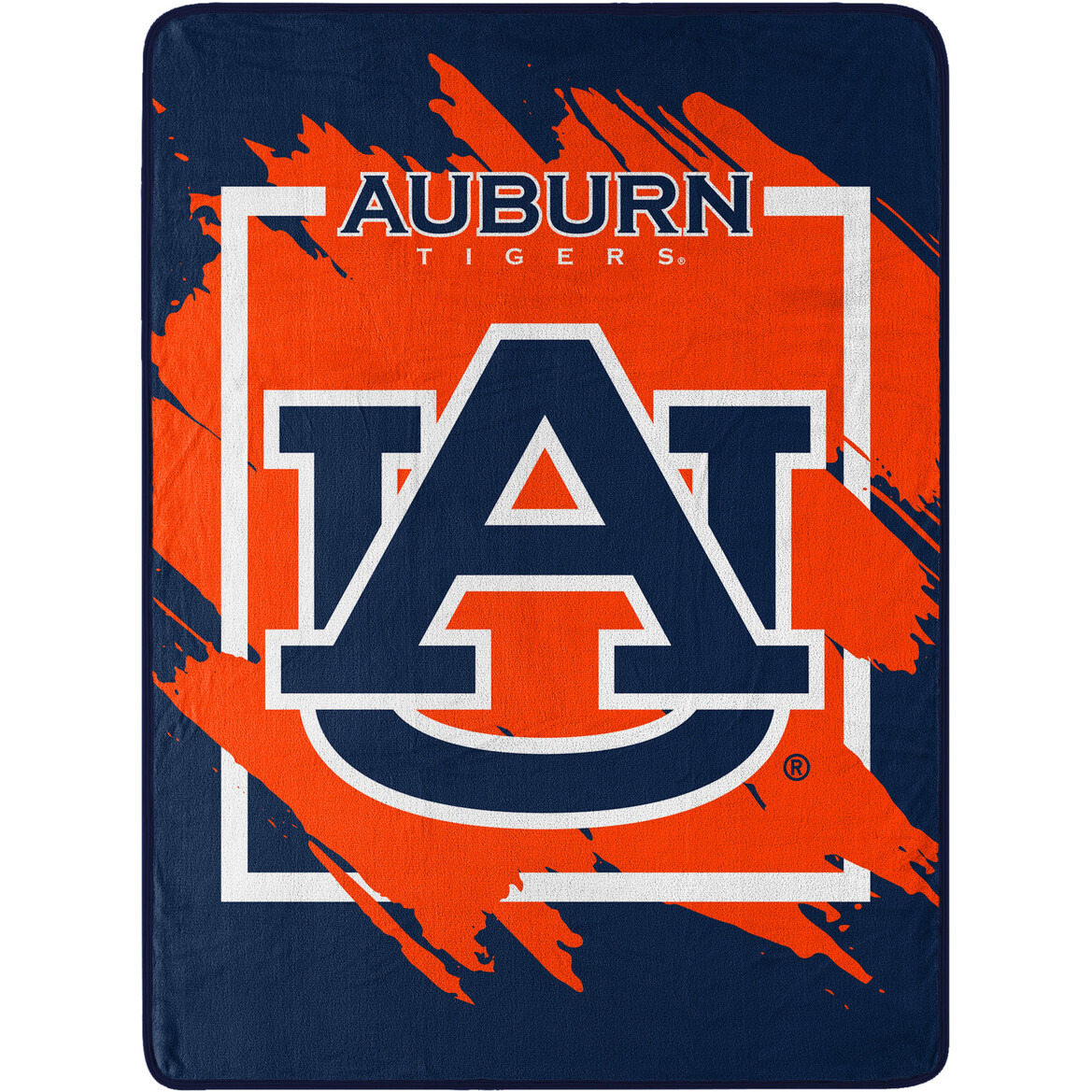 Auburn Tigers Blanket 46x60 Micro Raschel Dimensional Design Rolled