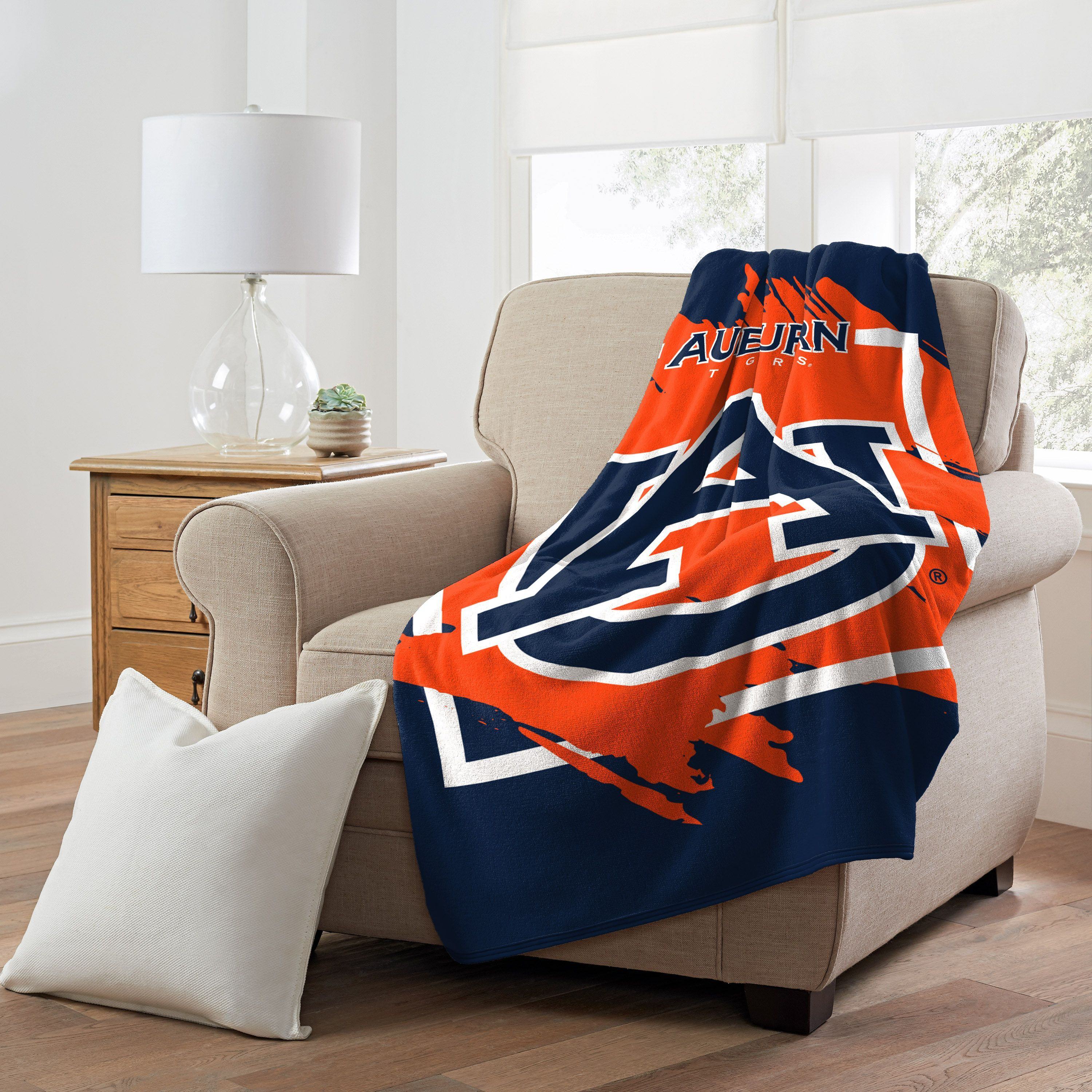 Auburn Tigers Blanket 46x60 Micro Raschel Dimensional Design Rolled