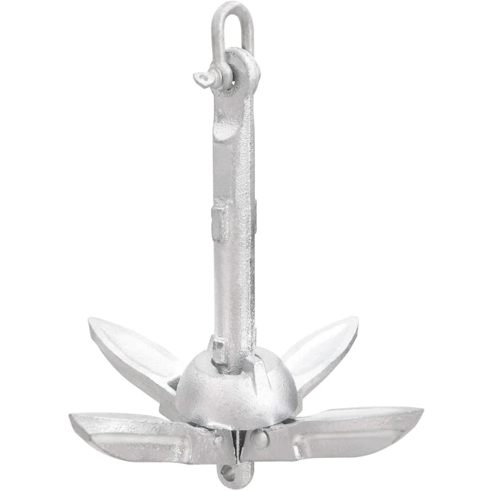 Folding Anchor Silver 1.5 lb Malleable Iron