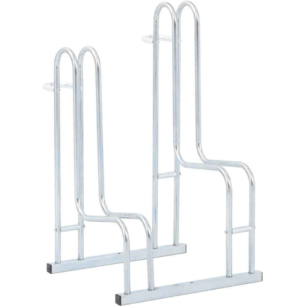 vidaXL Bicycle Stand for 2 Bikes Floor Freestanding Galvanized Steel