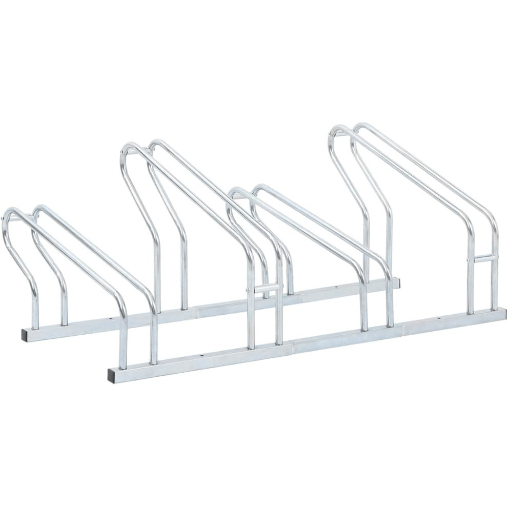 vidaXL Bicycle Stand for 4 Bikes Floor Freestanding Galvanized Steel