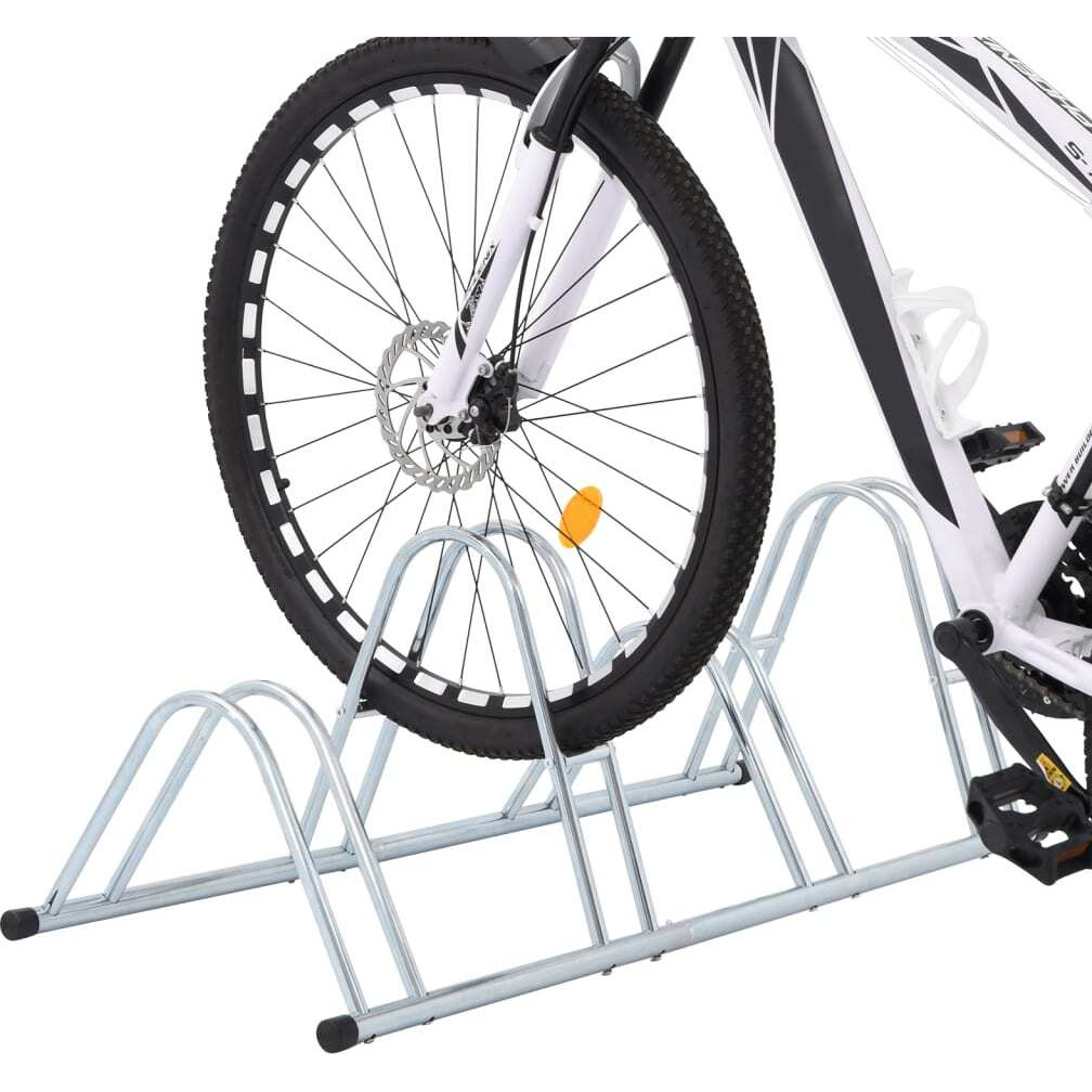 vidaXL Bicycle Stand for 4 Bikes Floor Freestanding Galvanized Steel