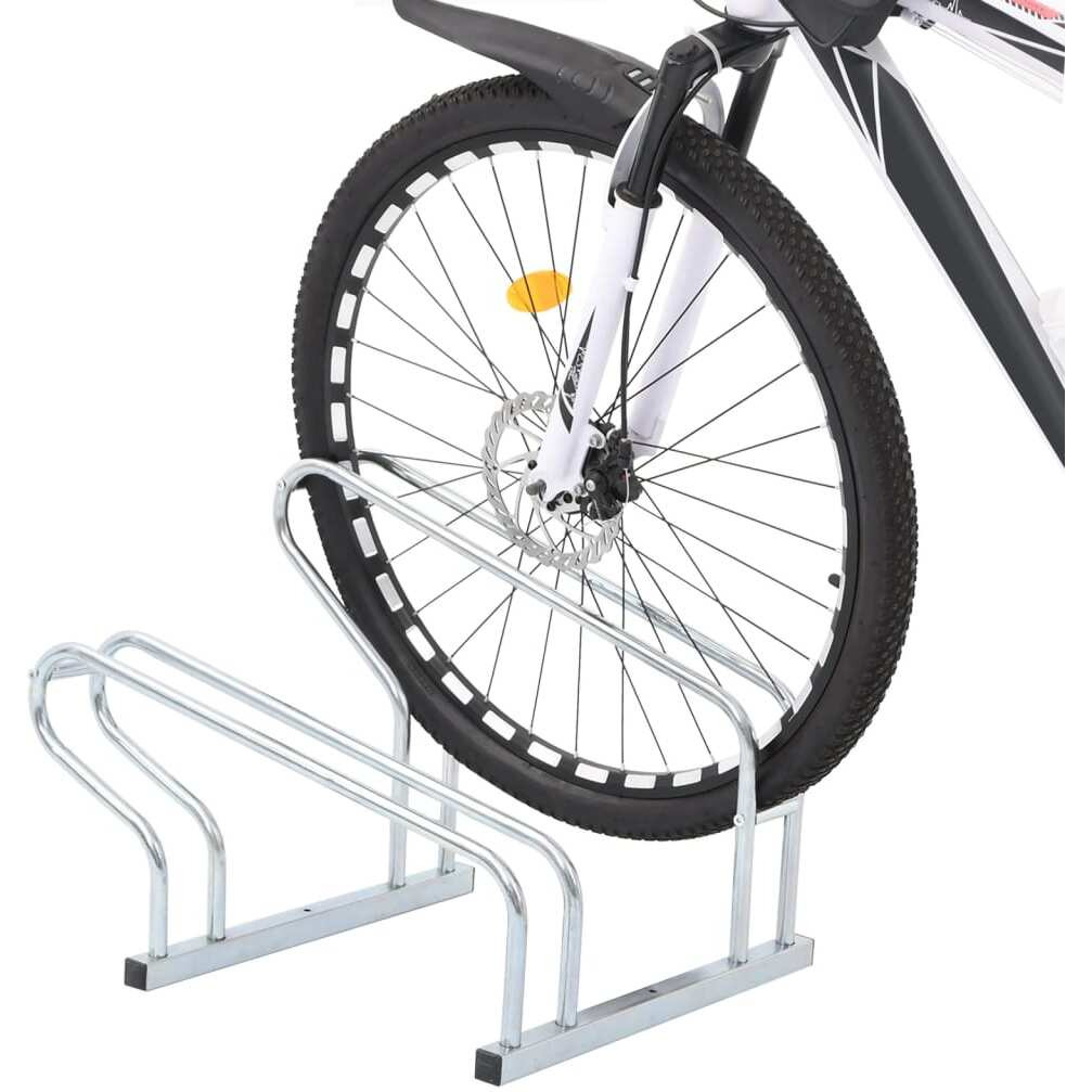 vidaXL Bicycle Stand for 2 Bikes Floor Freestanding Galvanized Steel