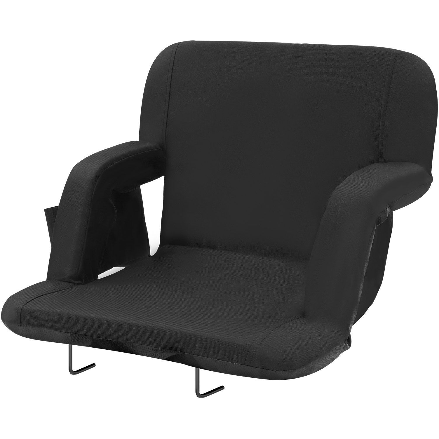 VEVOR Stadium Seat with Back Support, Wide Bleacher Seat Back, Folding Padded Cushion Stadium Chair, Portable Reclining Chair with Hook Pocket Cupholder, Ideal for Sport Event Beach Camping Concert
