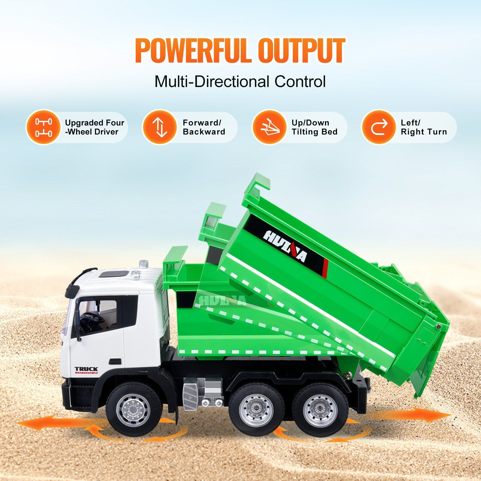VEVOR RC Remote Control Dump Truck Toy Construction Vehicle Toy 9CH 118 Scale