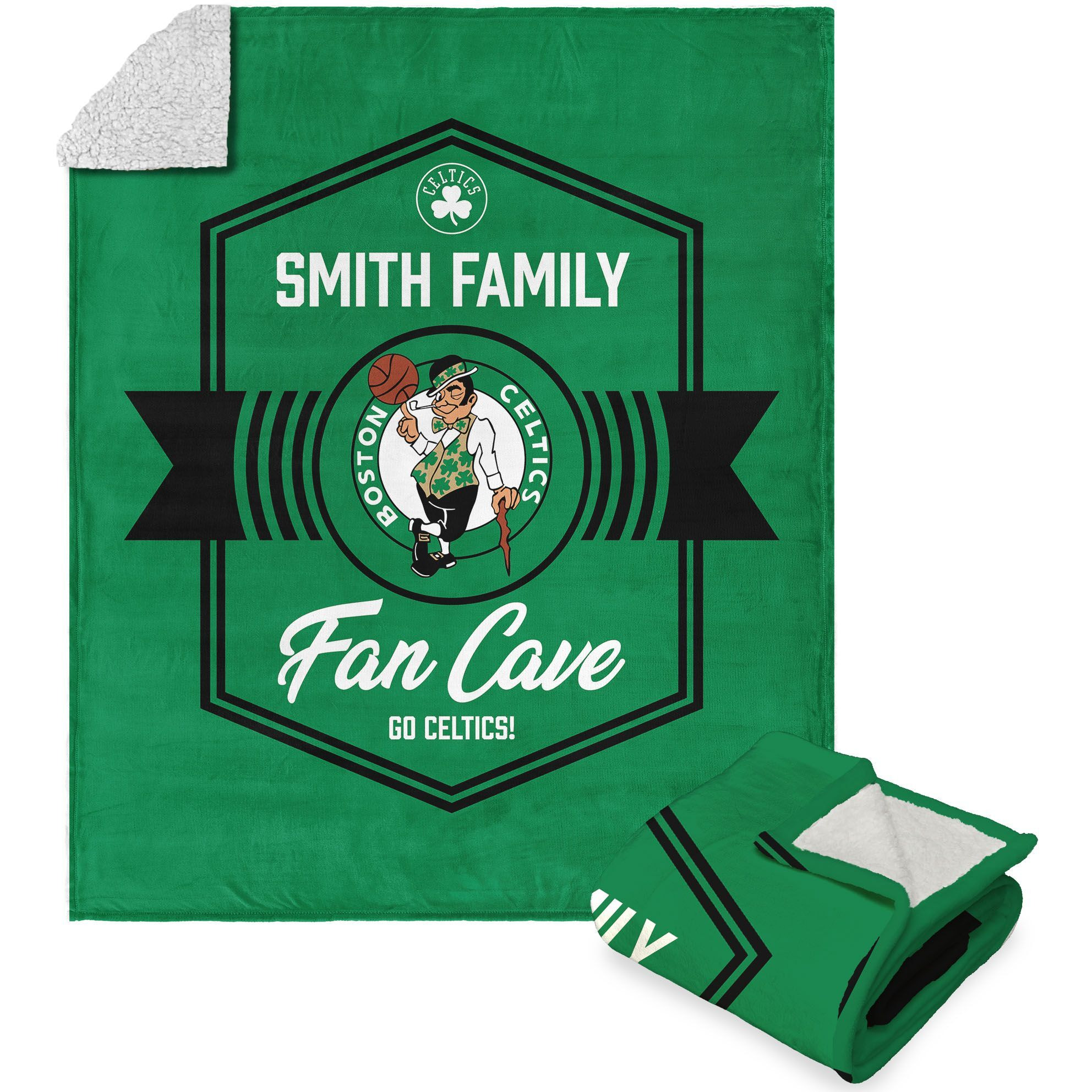 NBA Boston Celtics Dominion Personalized Silk Touch Sherpa Throw Blanket 50X60 Inches
