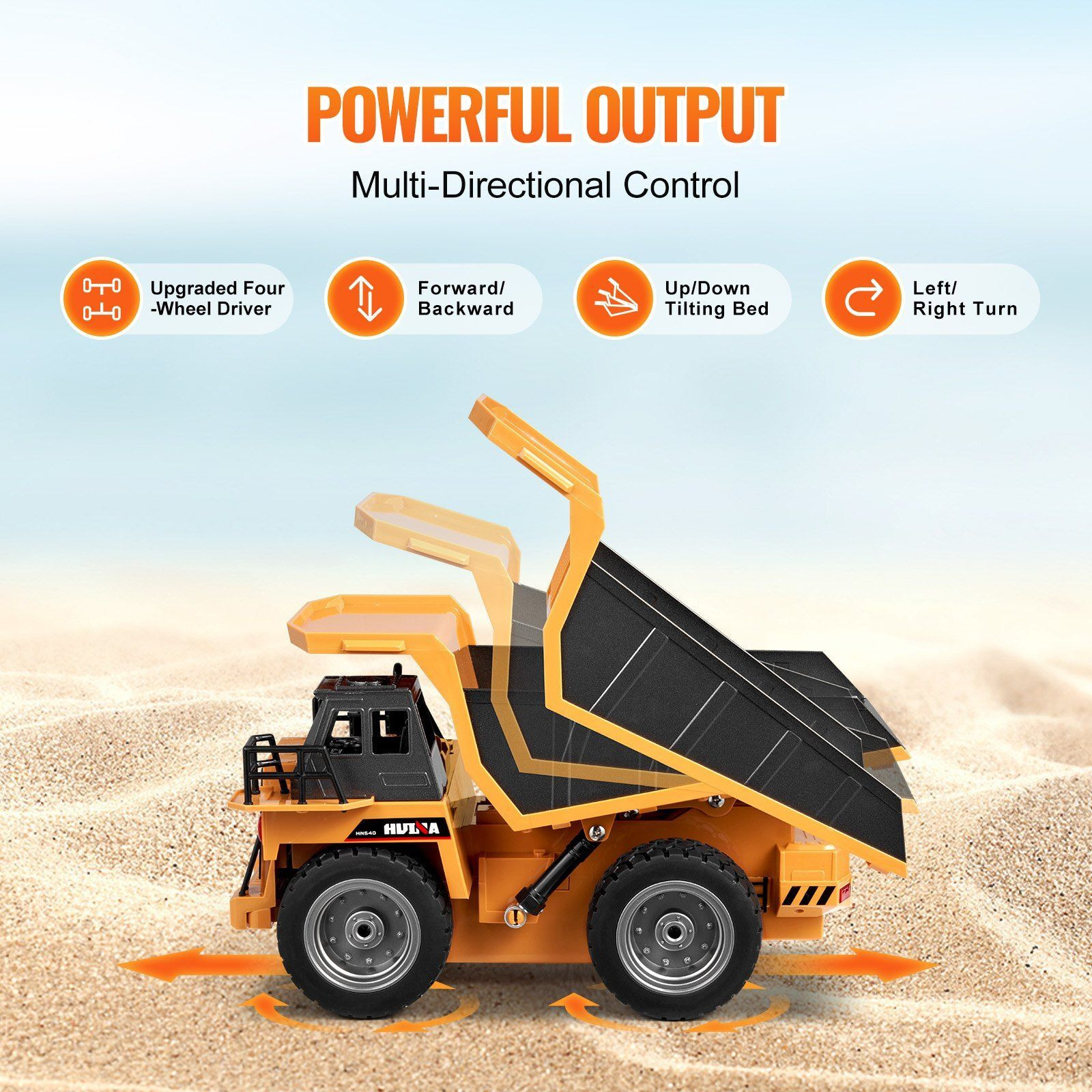 Christmas Gift VEVOR RC Remote Control Dump Truck Toy Construction Vehicle Toy 9CH 118 Scale
