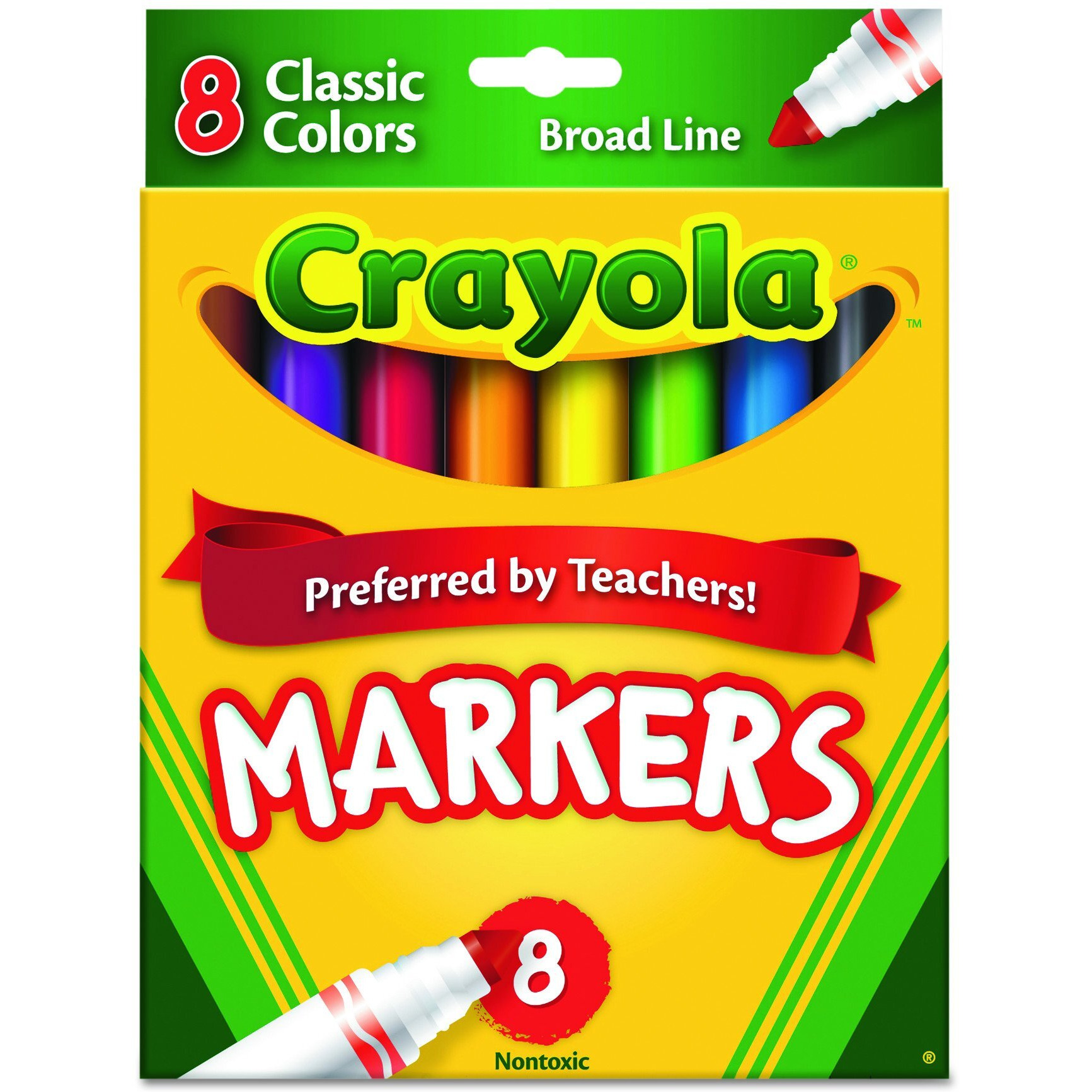 Crayola Broad Line Markers, School Supplies, Colors may vary, 8 Count