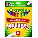 Crayola Broad Line Markers, School Supplies, Colors may vary, 8 Count