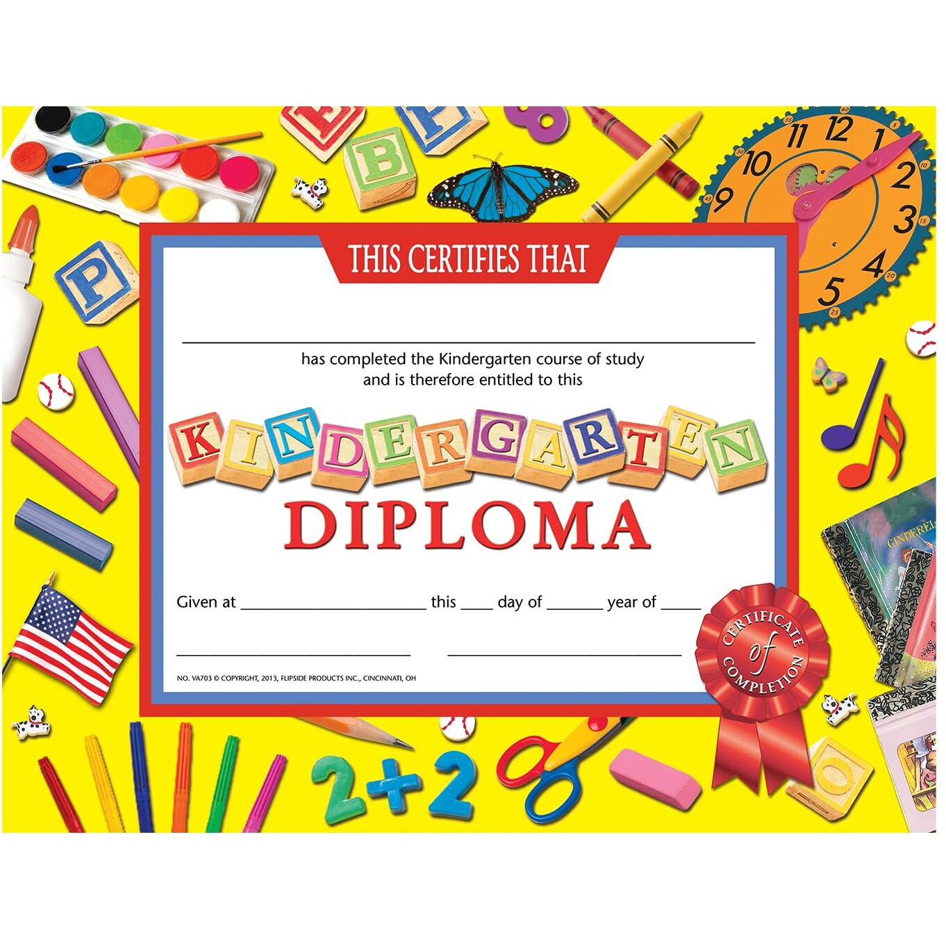 Hayes Kindergarten Diplomas Certificate, 8-1/2 X 11 in, Paper, Pack of 30