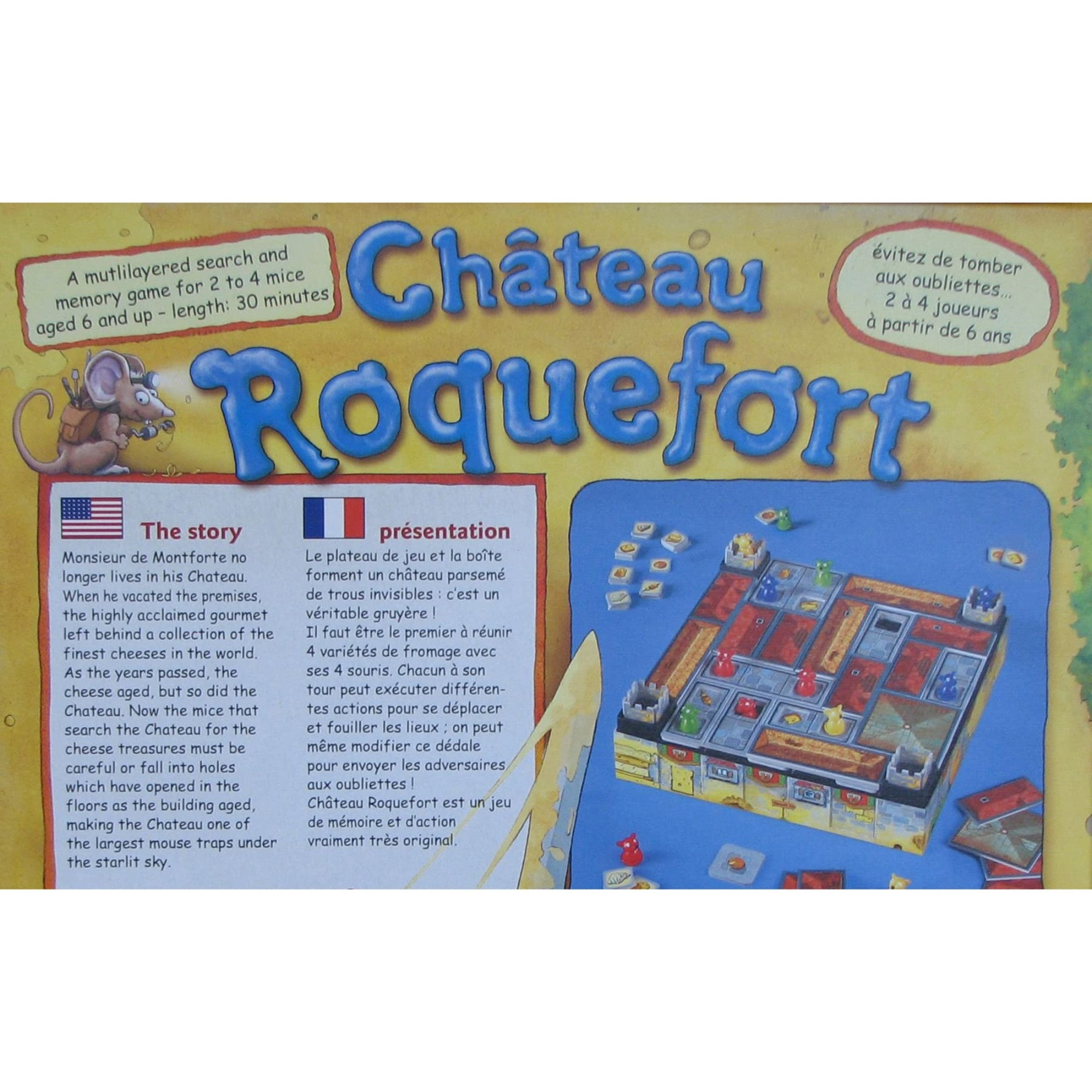 Chateau Roquefort - Rio Grande Games, Memory Board Game, Cheese & Mice Themed, Kids Ages 6+, 2-4 Players, 30 Min