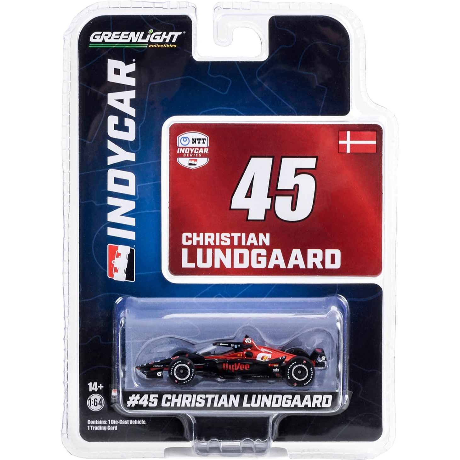 Dallara IndyCar 45 Christian Lundgaard &quotHy-Vee" Rahal Letterman Lanigan Racing &quotNTT IndyCar Series" (2023) 1/64 Diecast Model Car by Greenlight