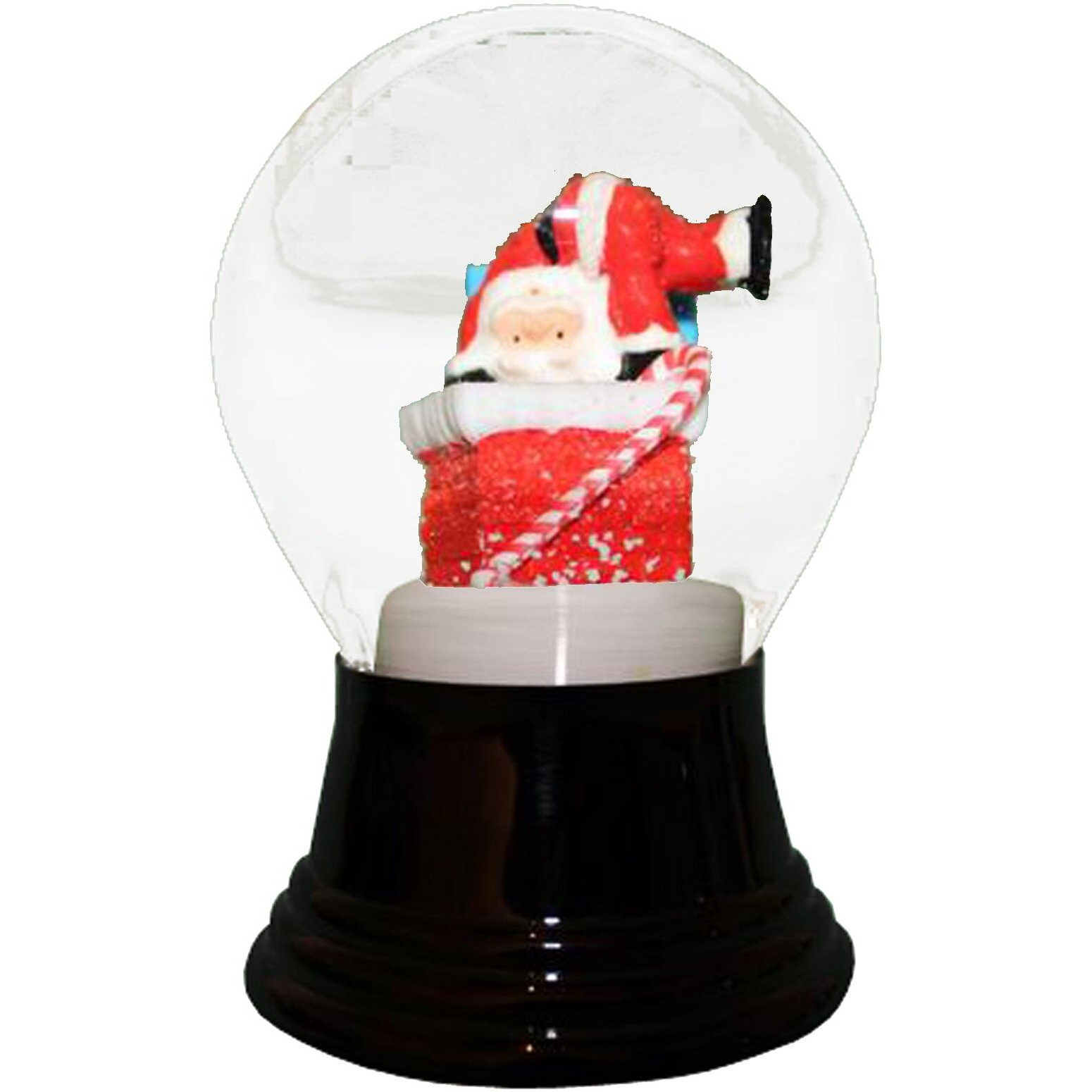 Perzy Snowglobe, Medium Santa in Chimney - 5&quotH x 3&quotW x 3&quotD