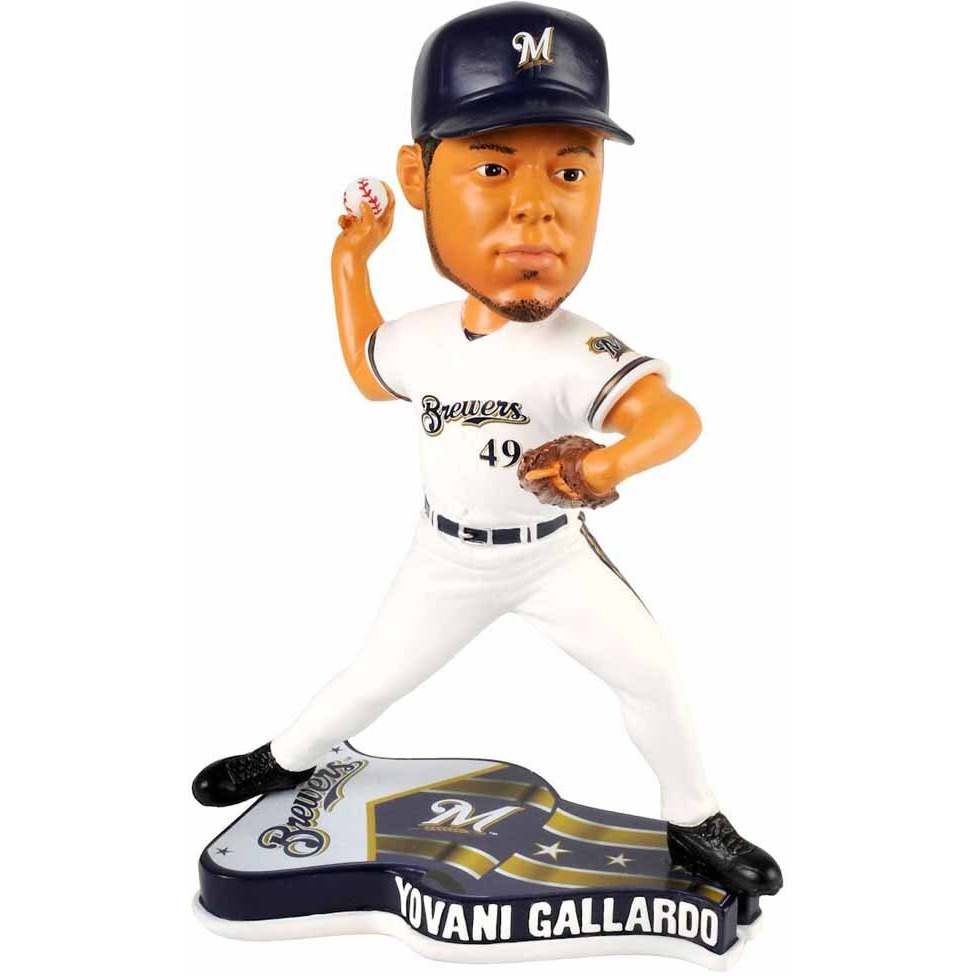 Milwaukee Brewers Yovani Gallardo Pennant Base Bobblehead CO