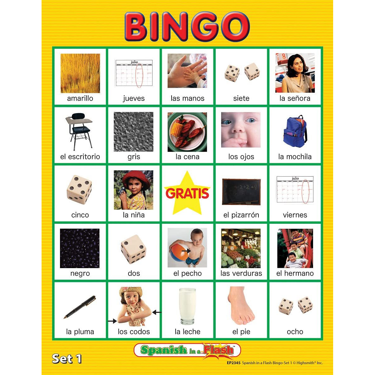SPANISH IN A FLASH BINGO SET 1
