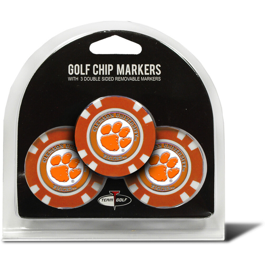 Clemson Tigers Golf Chip with Marker 3 Pack