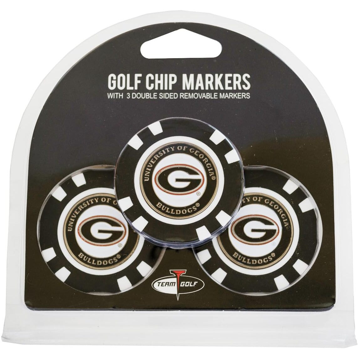 Georgia Bulldogs Golf Chip with Marker 3 Pack