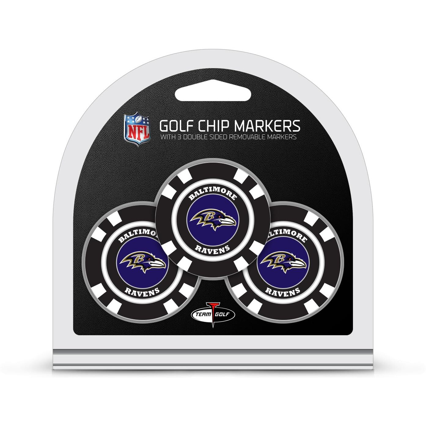Baltimore Ravens Golf Chip with Marker 3 Pack