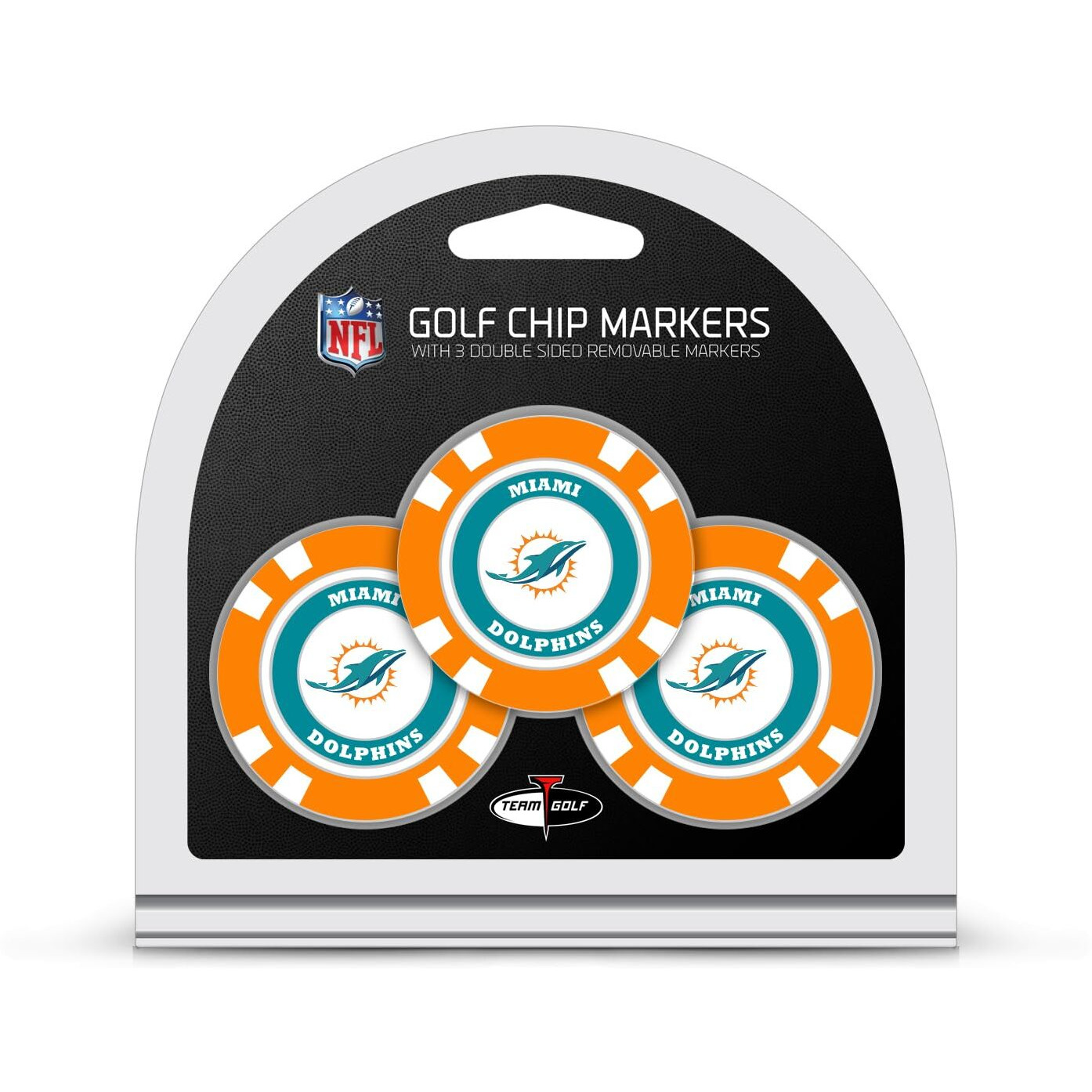Miami Dolphins Golf Chip with Marker 3 Pack